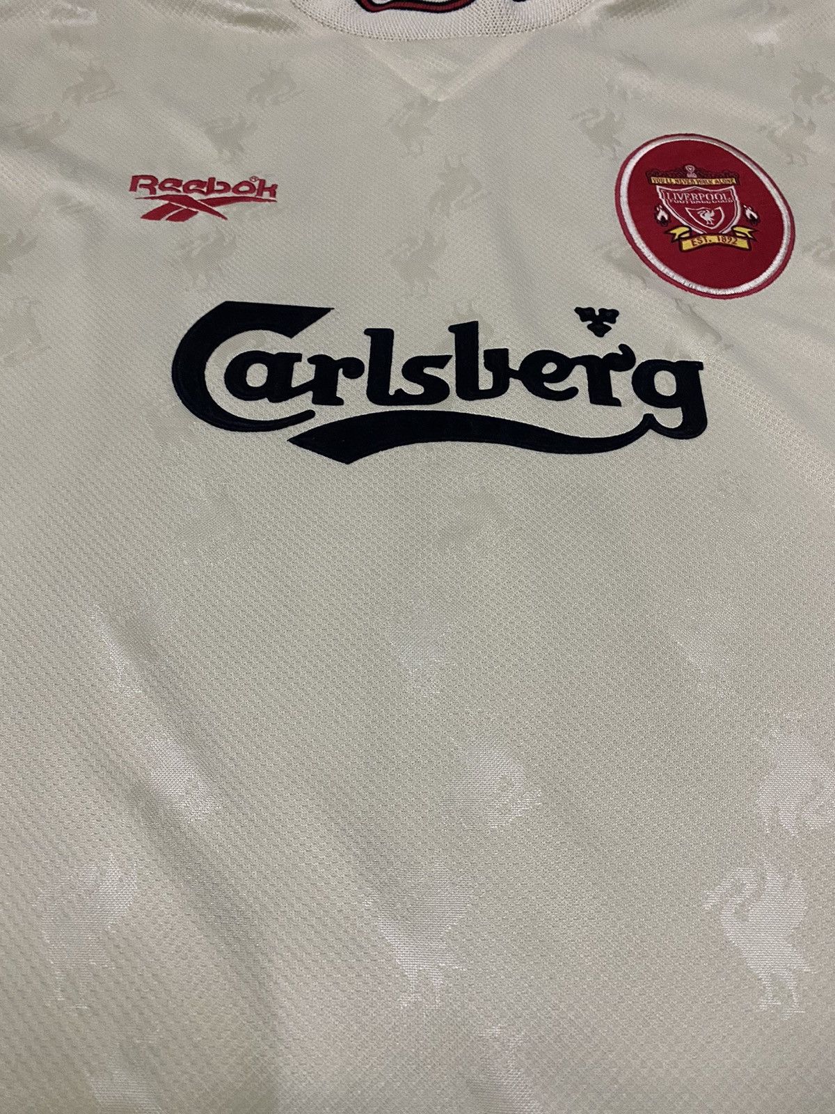 Reebok × Vintage Very Rare Vintage 96' 97' Liverpool Away Kit Size US XL / EU 56 / 4 - 4 Thumbnail