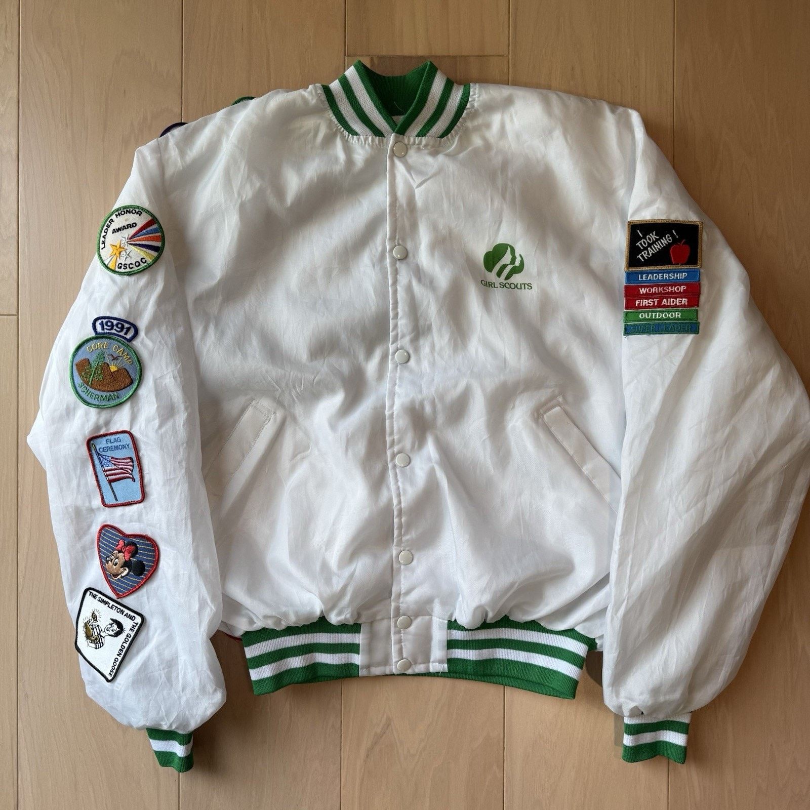 Vintage Vintage Girl Scout Bomber Jacket Medium White 80s Made USA Size US L / EU 52-54 / 3 - 2 Thumbnail