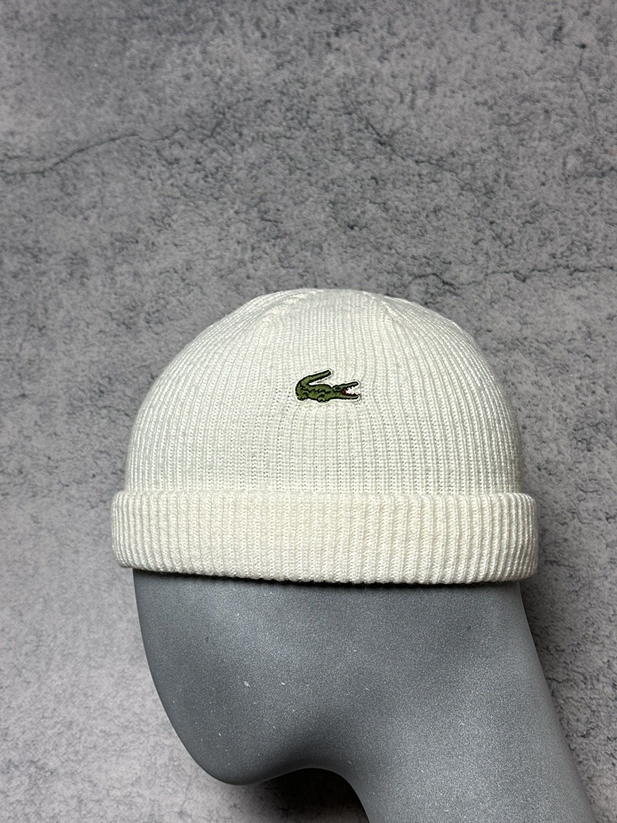 Lacoste Vintage Lacoste Chemise Logo Beanie Hat Size ONE SIZE - 2 Thumbnail