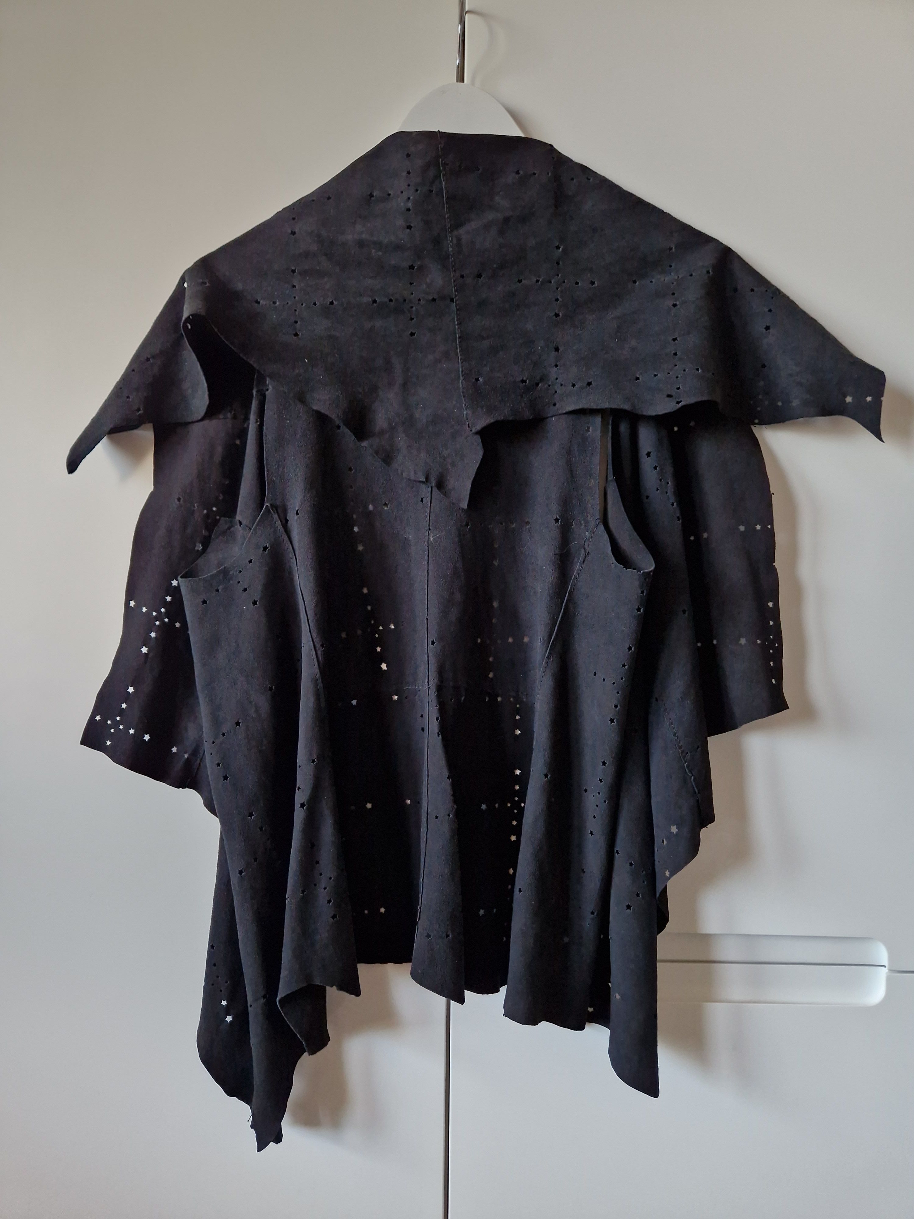 MUNTHE Leather Suede Black Vest with Stars gothic punk metal Size M / US 6-8 / IT 42-44 - 3 Thumbnail