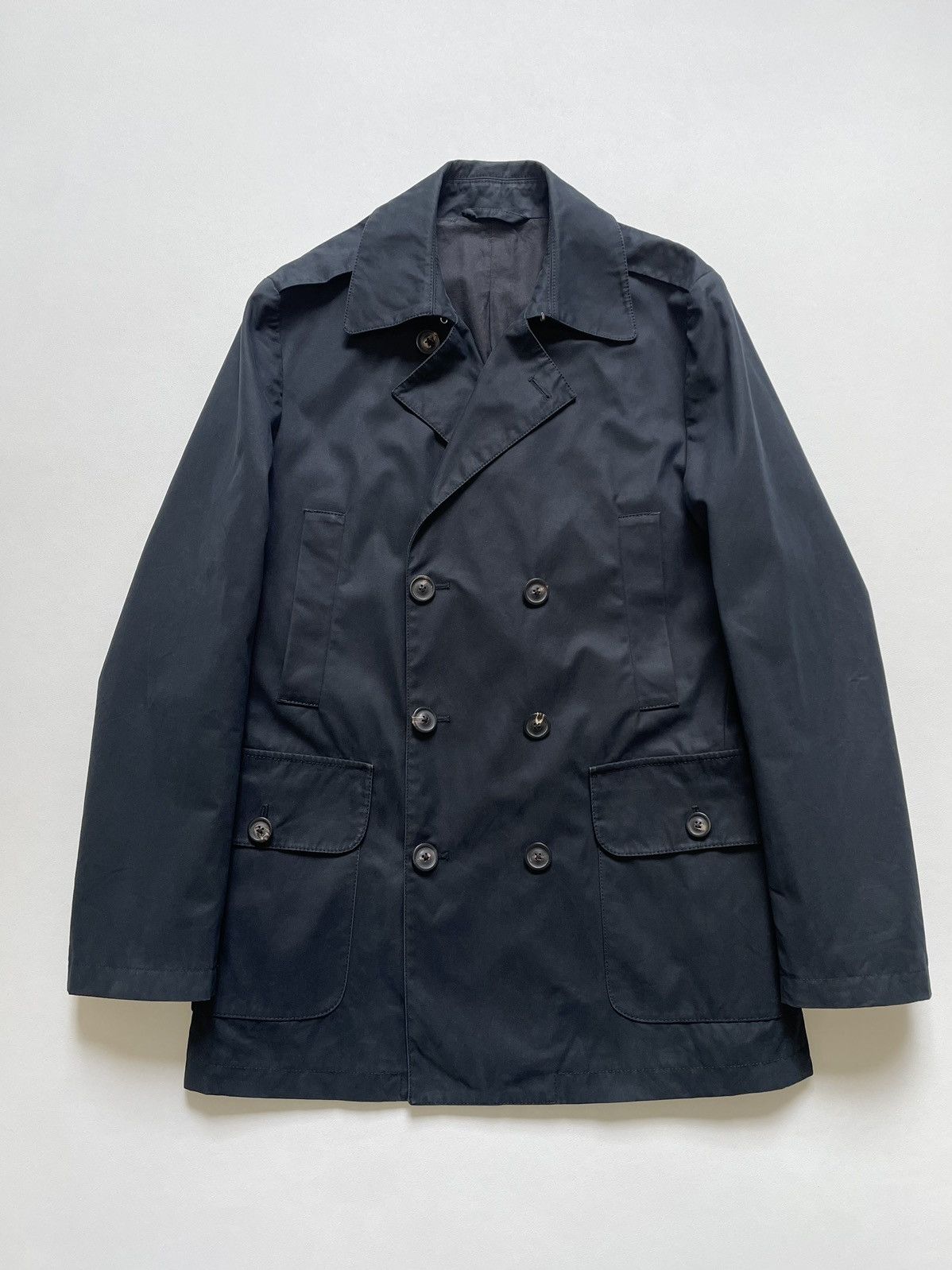 Maison Margiela S/S 10 Blue Cotton Mac Caban Jacket Size US M / EU 48-50 / 2 - 19 Thumbnail