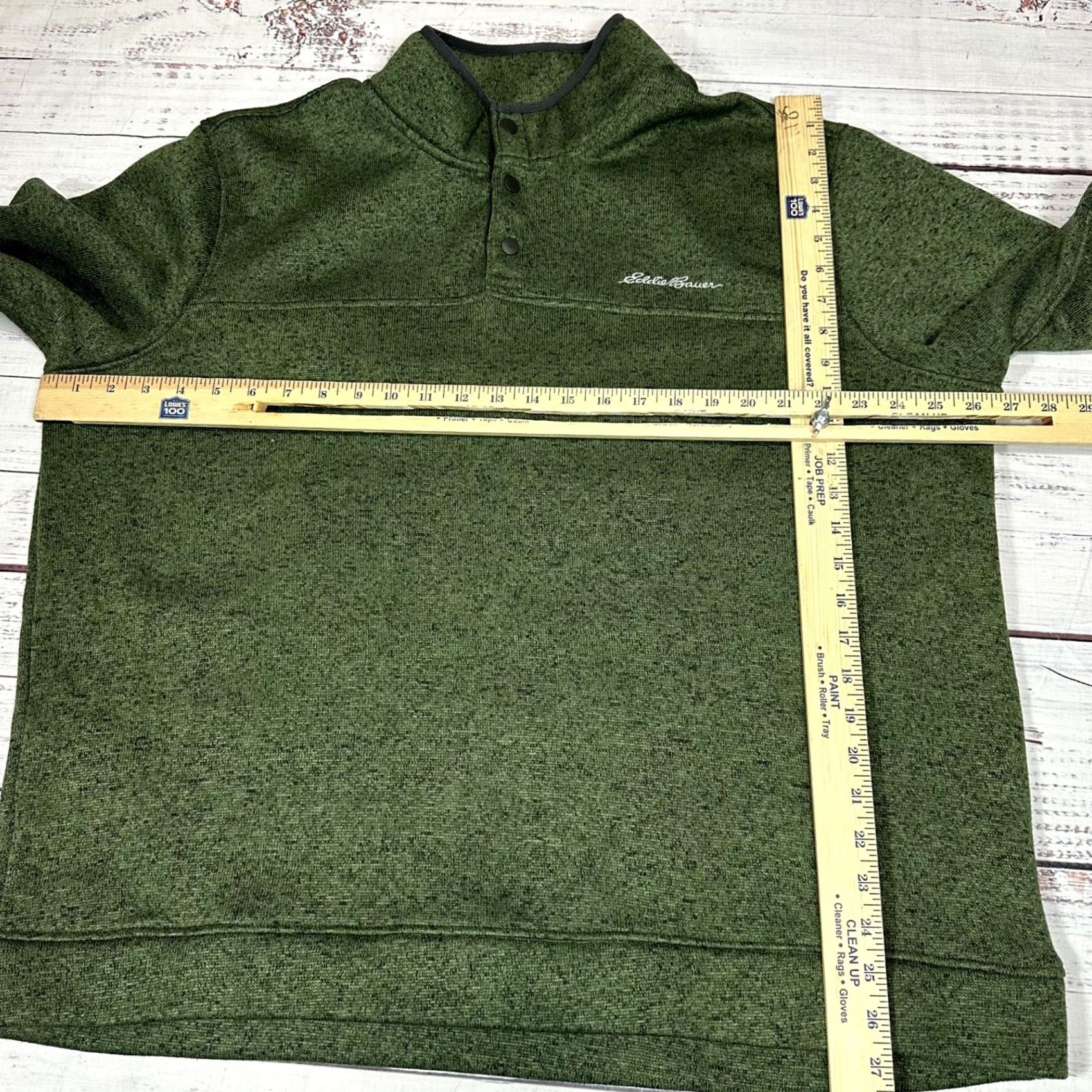 Eddie Bauer Eddie Bauer Mens Radiator Fleece 1/4 Snap Pullover 2XL Green Mock Neck Long Slv Size US XXL / EU 58 / 5 - 2 Thumbnail