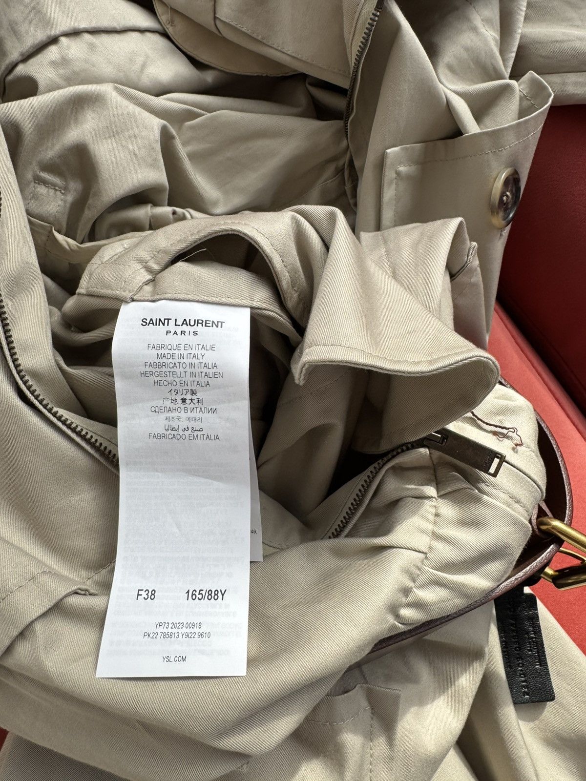Saint Laurent Paris Saint Laurent New Safari Cotton Twill beige jumpsuit, size M Size 27" / US 4 / IT 40 - 10 Thumbnail