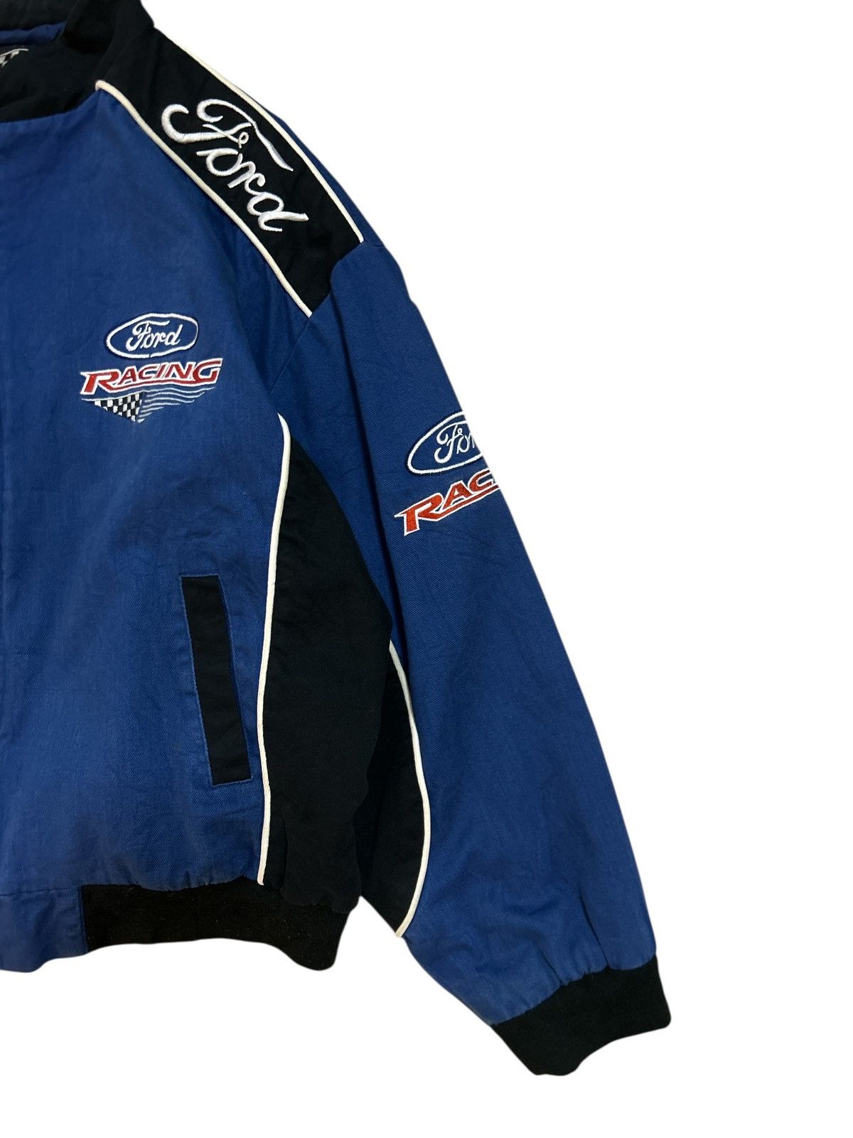 Vintage Iconic 90s/Y2K Ford Racing NASCAR Jacket ESSEX Racing Style Size US L / EU 52-54 / 3 - 3 Thumbnail