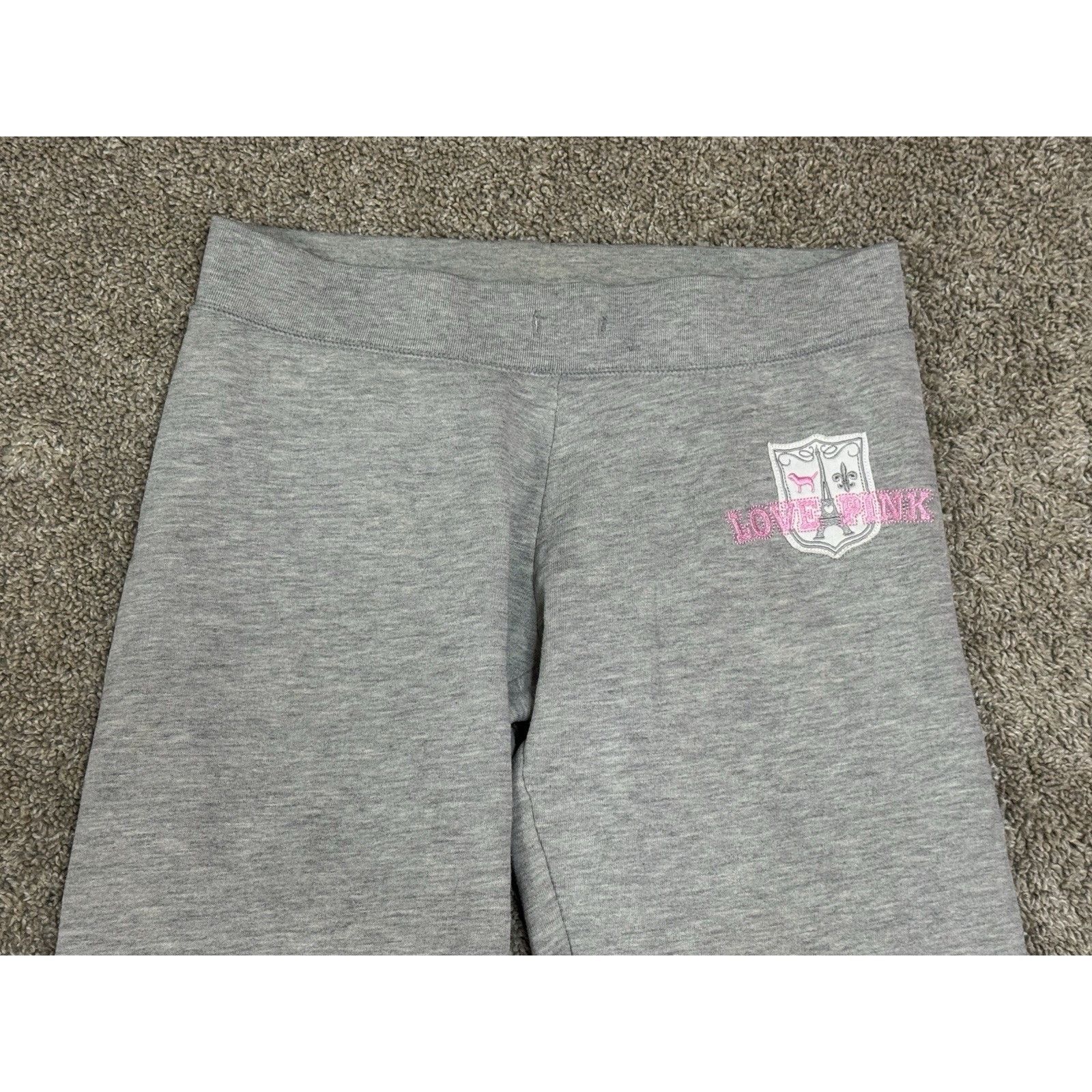 Pink Y2K VICTORIA’S SECRET PINK Gray Crop Sweatpants Joggers S Size 28" / US 6 / IT 42 - 3 Thumbnail