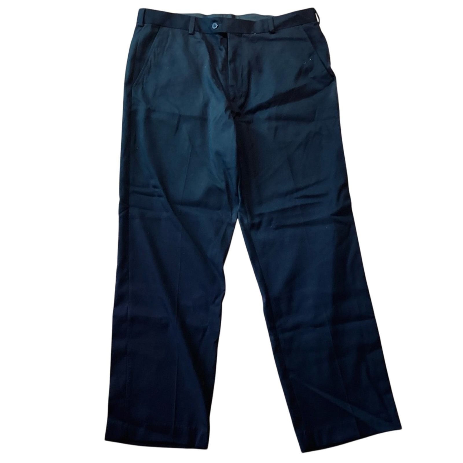 George George Men's Flat Front Pants, 38x32 Size US 38 / EU 54 - 2 Thumbnail