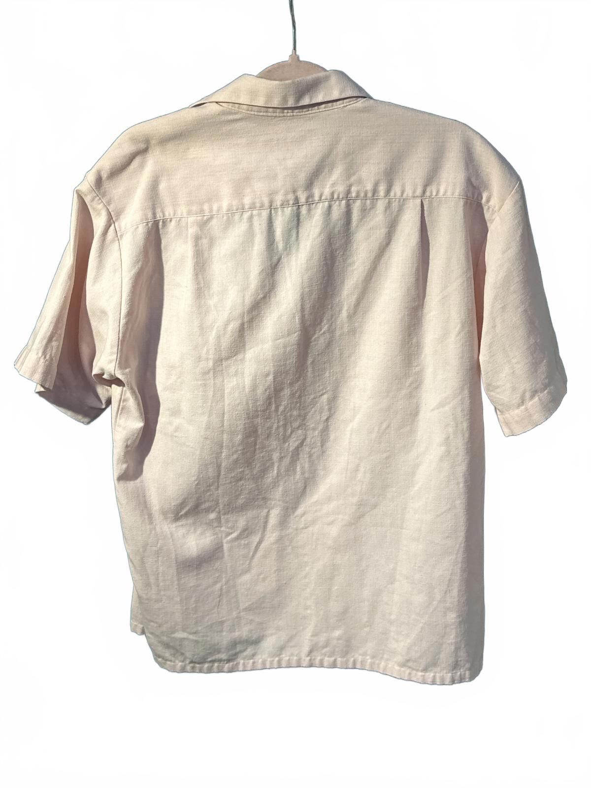 Full Count & Co. VTG County FB Men's Medium Pink Embroidered Cubavera Shirt Size US M / EU 48-50 / 2 - 4 Thumbnail