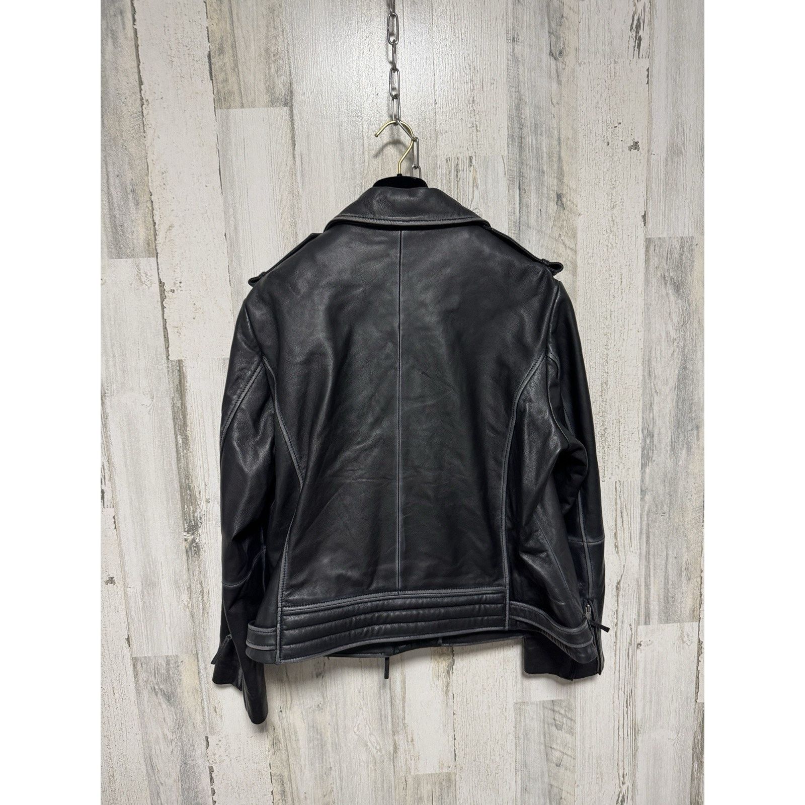 Barneys New York NWT Barney's Originals Women's Leather Jacket Black Size 20 Size 3XL / US 20-22 - 11 Thumbnail