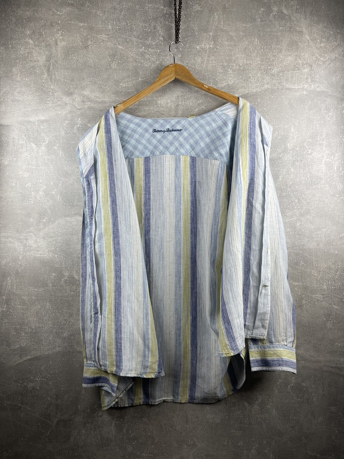 Tommy Bahama × Vintage Tommy Bahama Striped Shirt 100% Linen Size US XXL / EU 58 / 5 - 4 Thumbnail