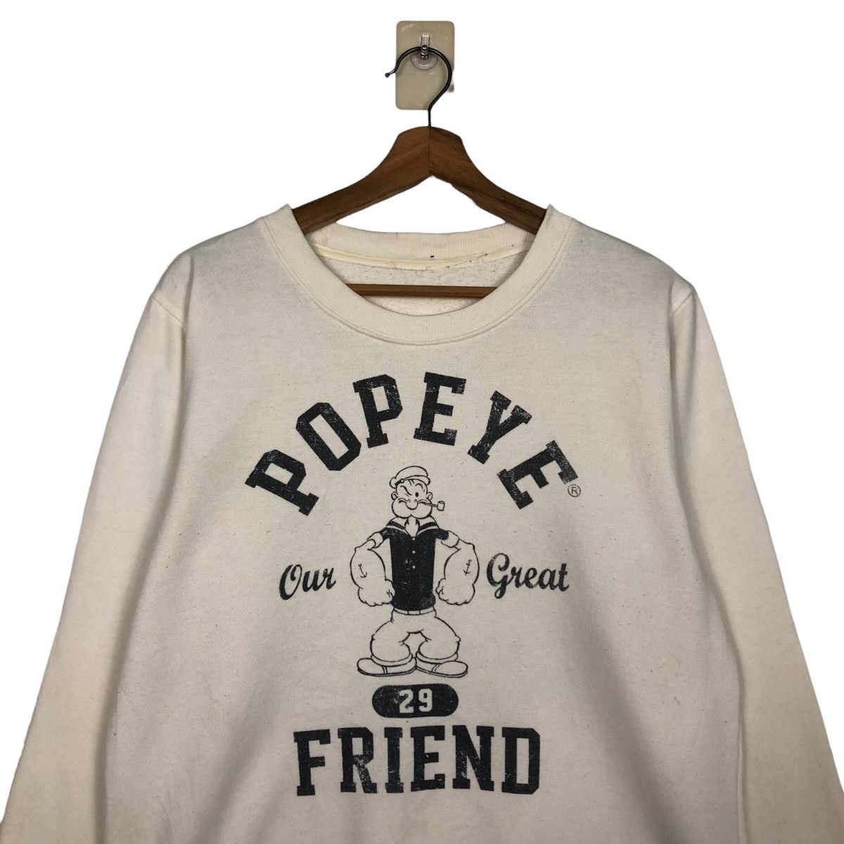 📌Vintage Sweatshirt Popeye Big Logo Cartoon Deisgn