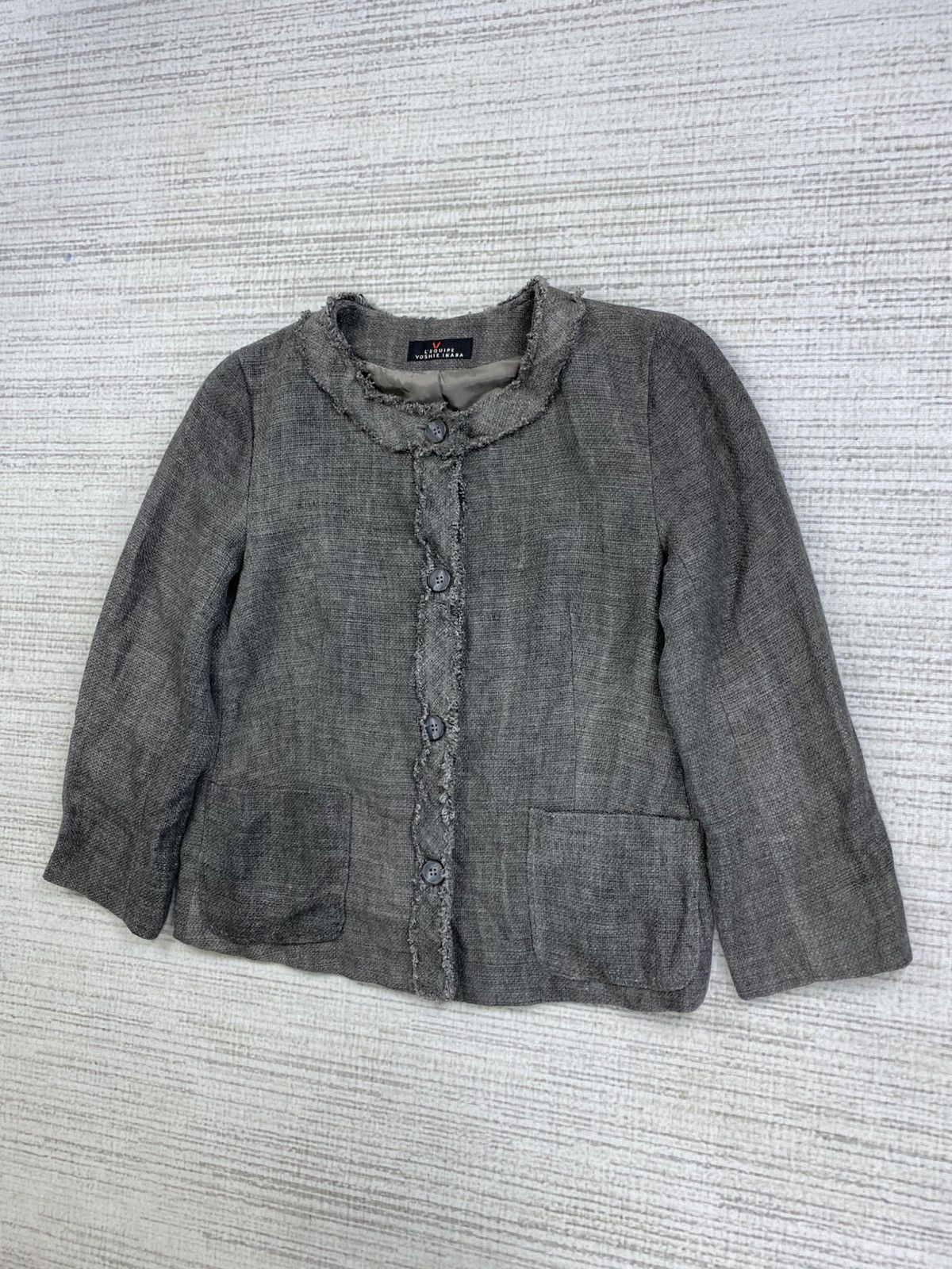 Designer × Vintage × yoshie inaba Vintage L’equipe Yoshie Inaba Japan Linen Fringe Jacket Size M / US 6-8 / IT 42-44 - 4 Thumbnail