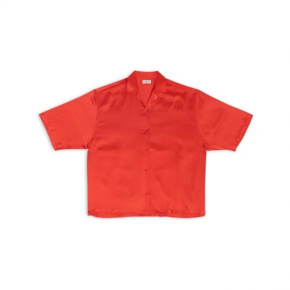 Balenciaga o1bcso1str1024 Short Sleeve Shirt in Red Size US M / EU 48-50 / 2 - 1 Preview