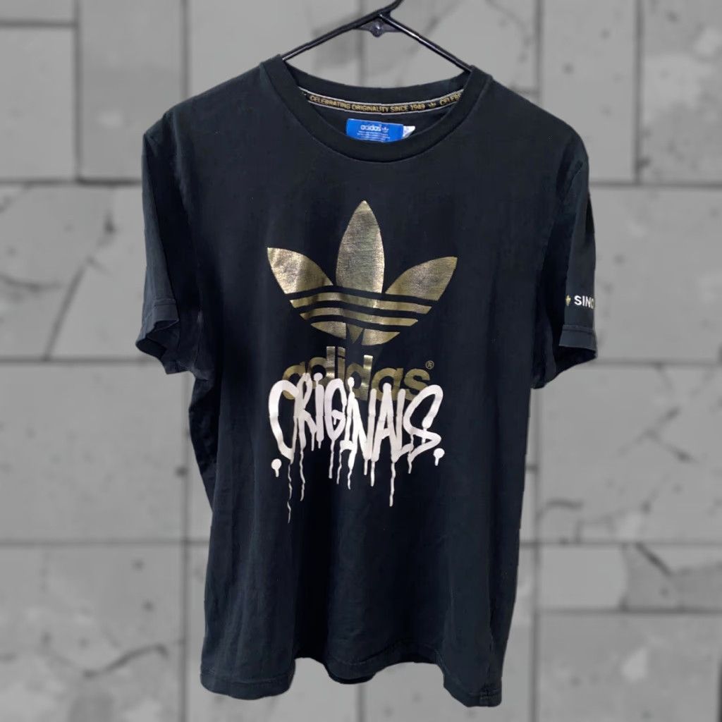 Adidas ADIDAS ORIGINALS T-Shirt Womens Short Sleeve Black Size L 21 In Armpit Regular Fit Size L / US 10 / IT 46 - 1 Thumbnail