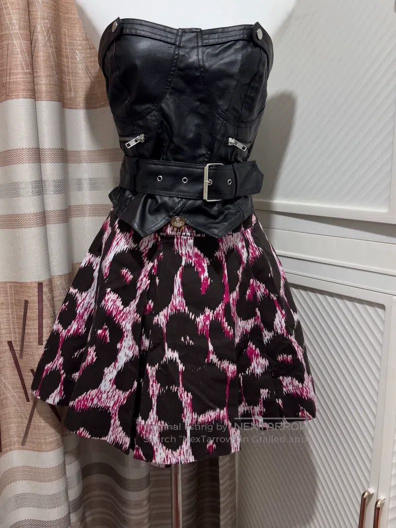 Vivienne Westwood Vivienne Westwood size 2 Pink and black leopard print skirt Size 24" / US 00 / IT 34 - 2 Thumbnail