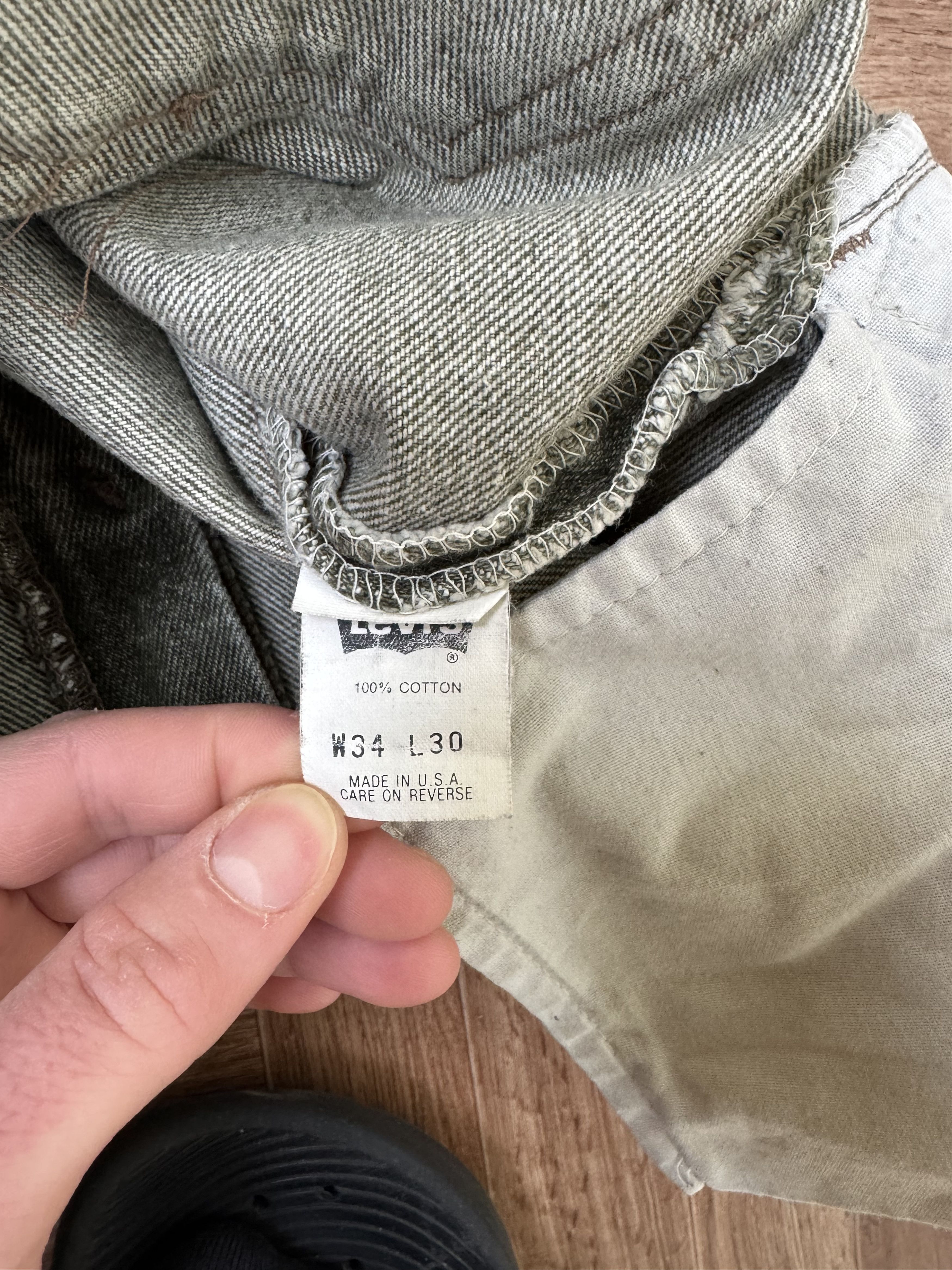 Levi's Vintage 90s Levis 550 Green Denim Jeans W34 L30 Size US 34 / EU 50 - 5 Thumbnail