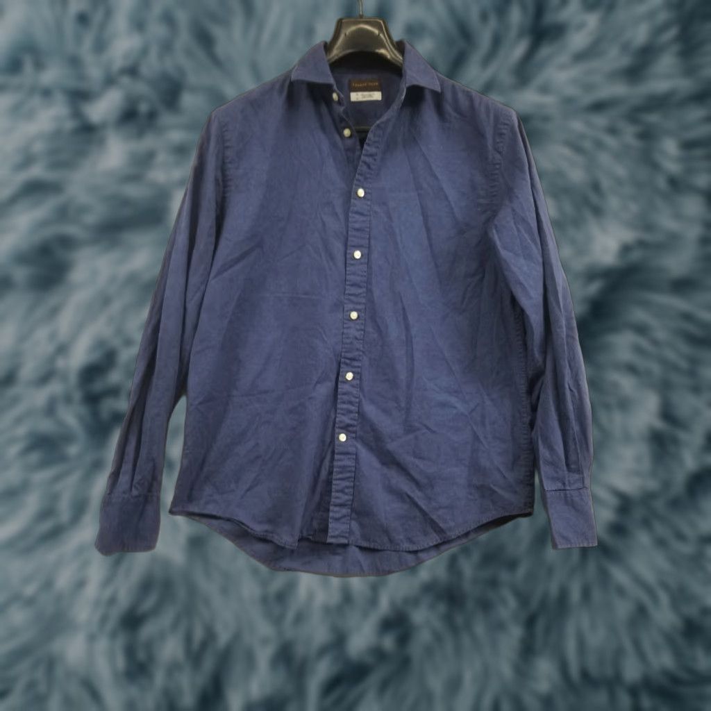 Vintage Thomas Dean & Co. Dress Shirt Mens Size M Blue Long Sleeve Button Up Collared Solid Regular Vintage No Size 40R - 1 Thumbnail