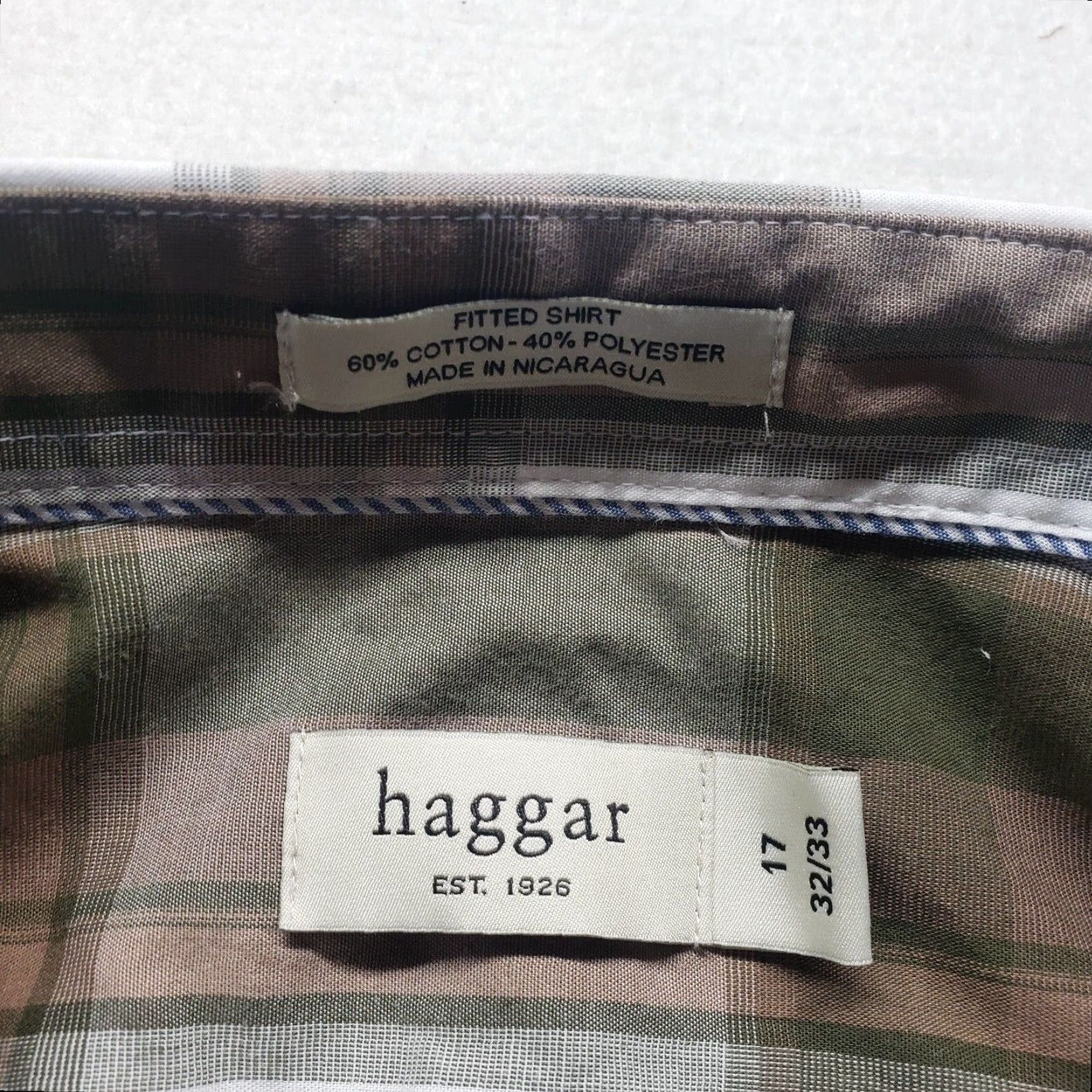 Haggar Haggar Button-Up Shirt Brown Checkered Long Sleeve Adult Men's 17 Regular Casual Preppy Size US XL / EU 56 / 4 - 3 Thumbnail