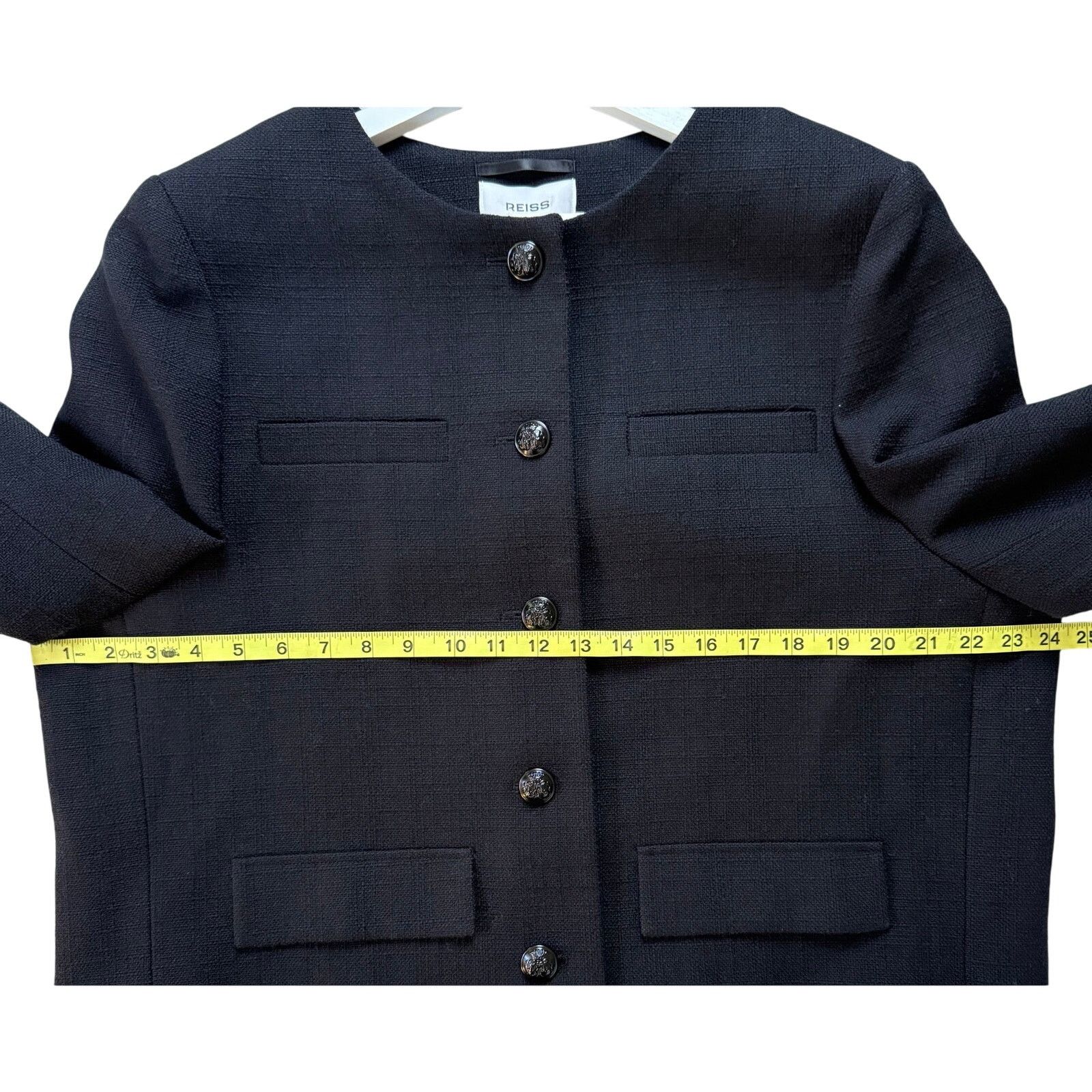 Reiss REISS Nola Cropped Wool Jacket - Black Size XL / US 12-14 / IT 48-50 - 6 Thumbnail