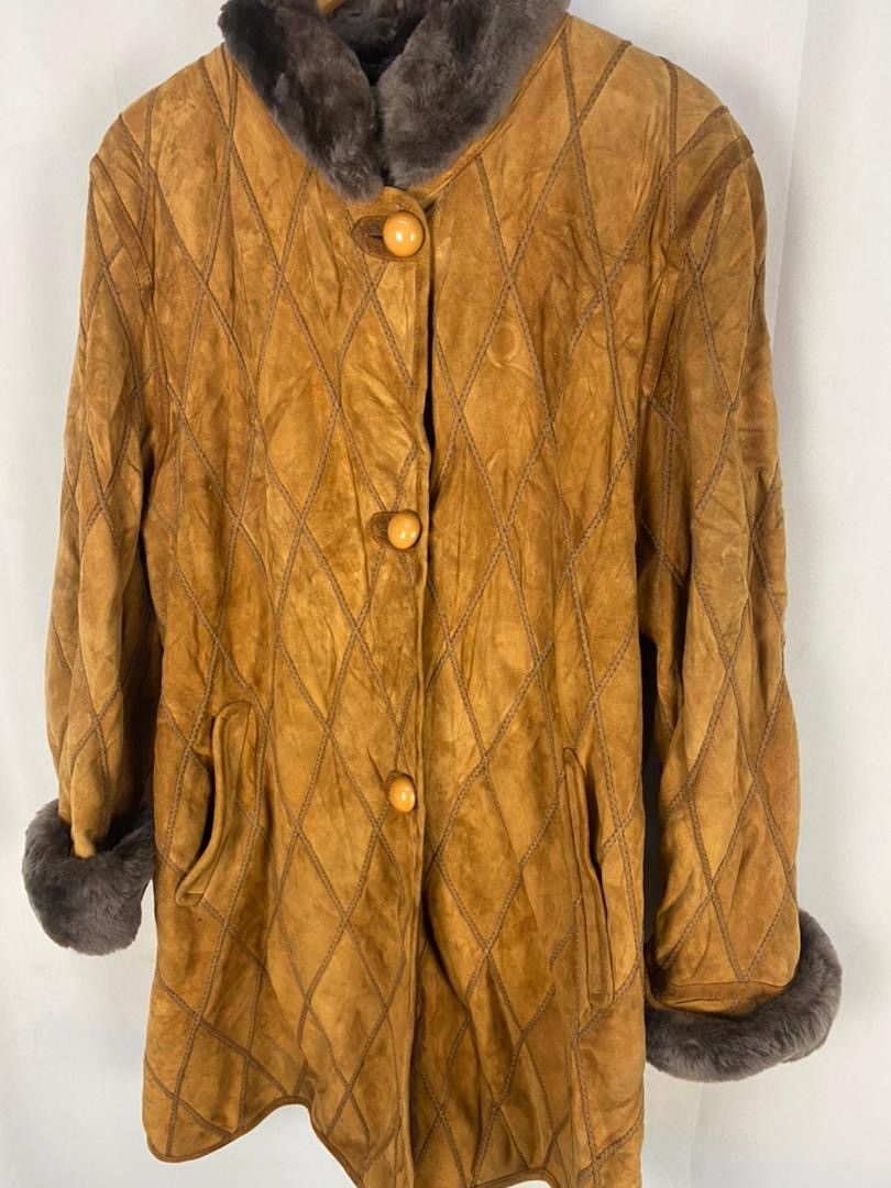 Leather Pincopel shining suede button up trench coat Size L / US 10 / IT 46 - 4 Thumbnail