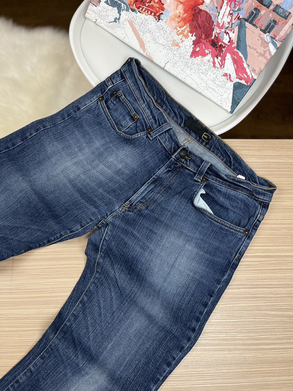 Just Cavalli × Roberto Cavalli Just Cavalli 2000’s Flared Faded Denim Jeans Size US 36 / EU 52 - 5 Thumbnail