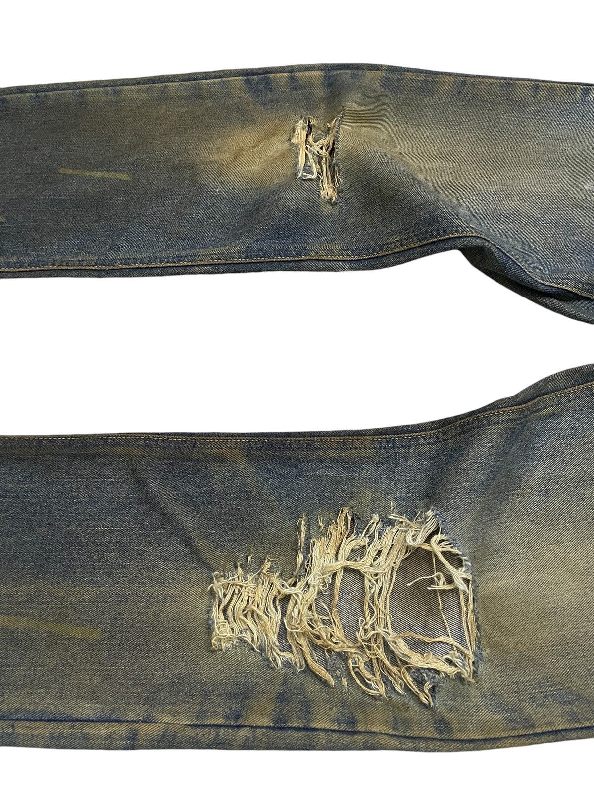 Edwin × GOSTAR DE FUGA × Hysteric Glamour Vintage Edwin 403 Mud Wash Distressed Straight Jeans Size US 29 - 4 Thumbnail