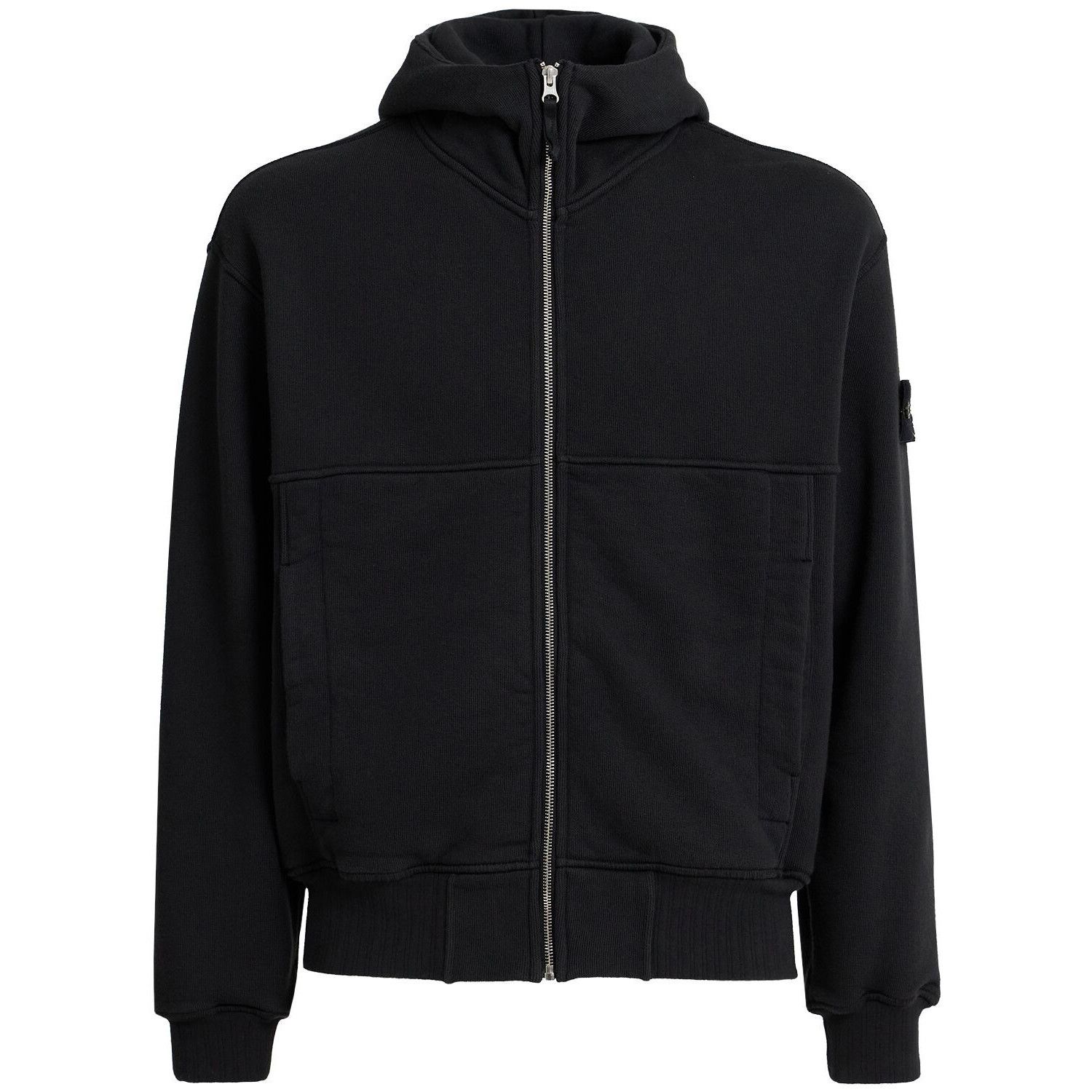STONE ISLAND Black Heavy cotton sweatshirt hoodie New & Auth