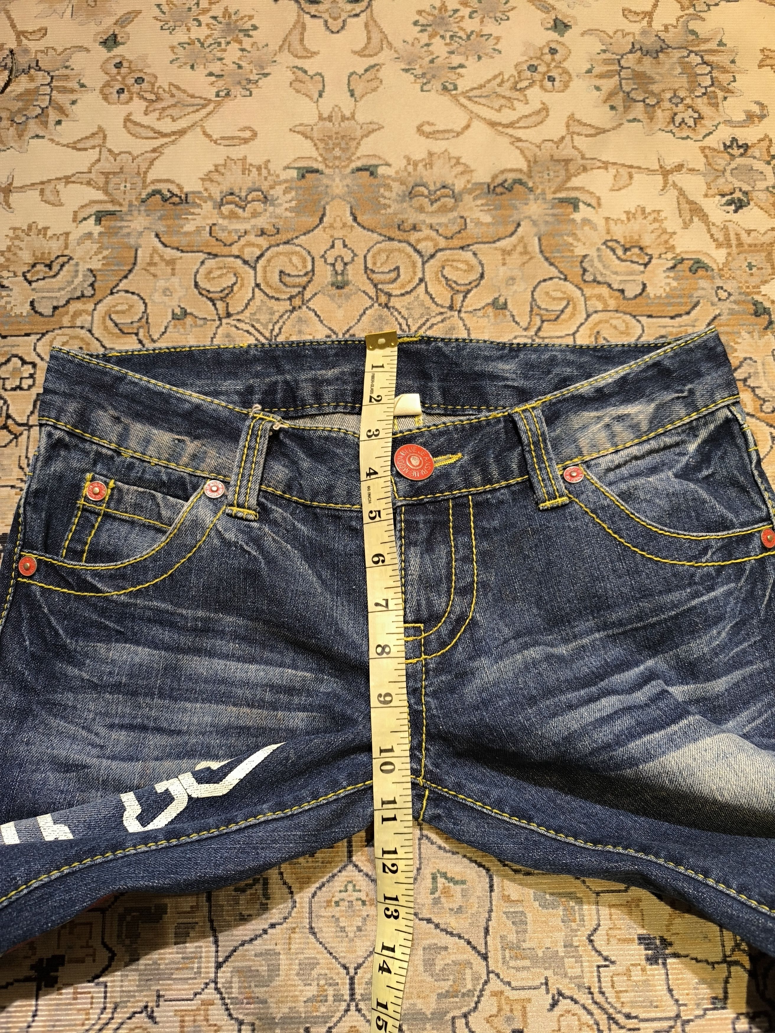 Japanese Brand BLUEMOONBLUE BIG SPELL OUT JEANS Size US 33 - 13 Thumbnail