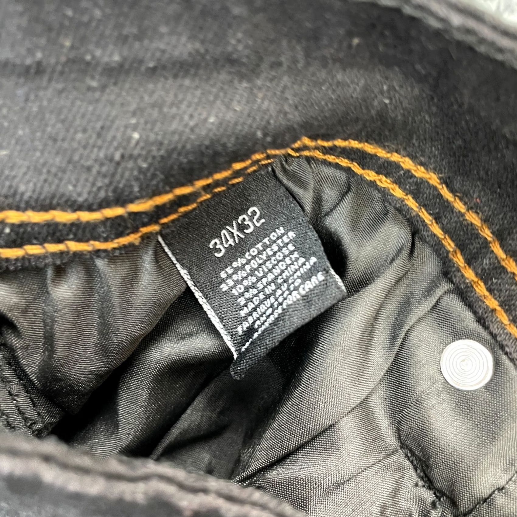 Denime Nickel & Iron Jeans Mens 34x32 Black Straight Denim Logo Cotton Stretch Jeans Size US 34 / EU 50 - 4 Thumbnail