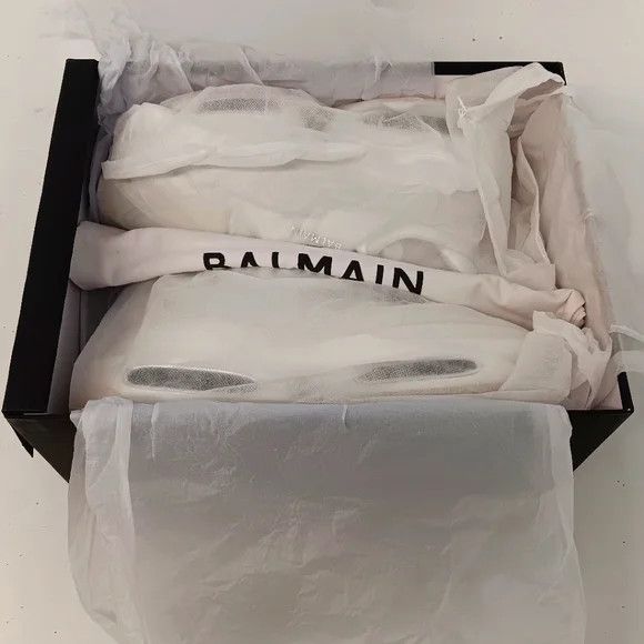 Balmain Balmain Men's White B-Bold Low-Top Sneakers - EU44/US11 Size US 11 / EU 44 - 15 Thumbnail
