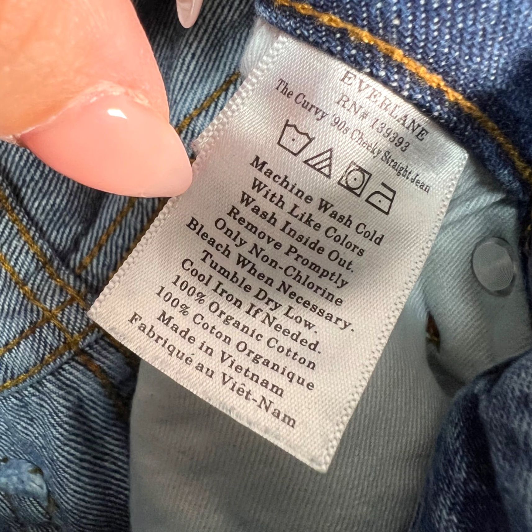 Everlane Everlane Jeans 27 Curvy 90s Straight Denim Blue Organic Cotton 5-Pocket Regular Womens Size 27" / US 4 / IT 40 - 4 Thumbnail