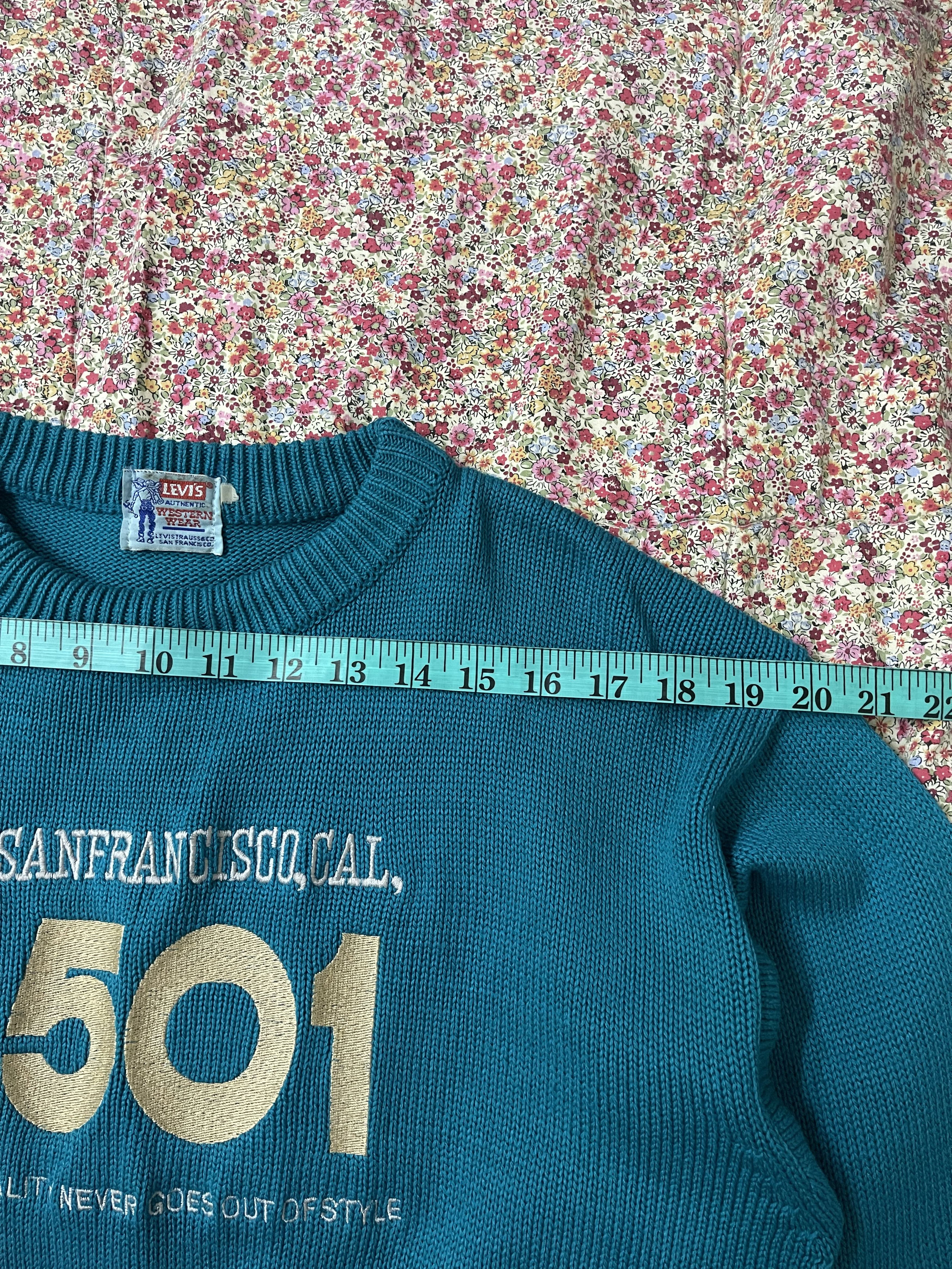Levi's Vintage Clothing × Vintage Vintage Levis Embroidery Trademark 501 Knitwear Size US L / EU 52-54 / 3 - 11 Thumbnail