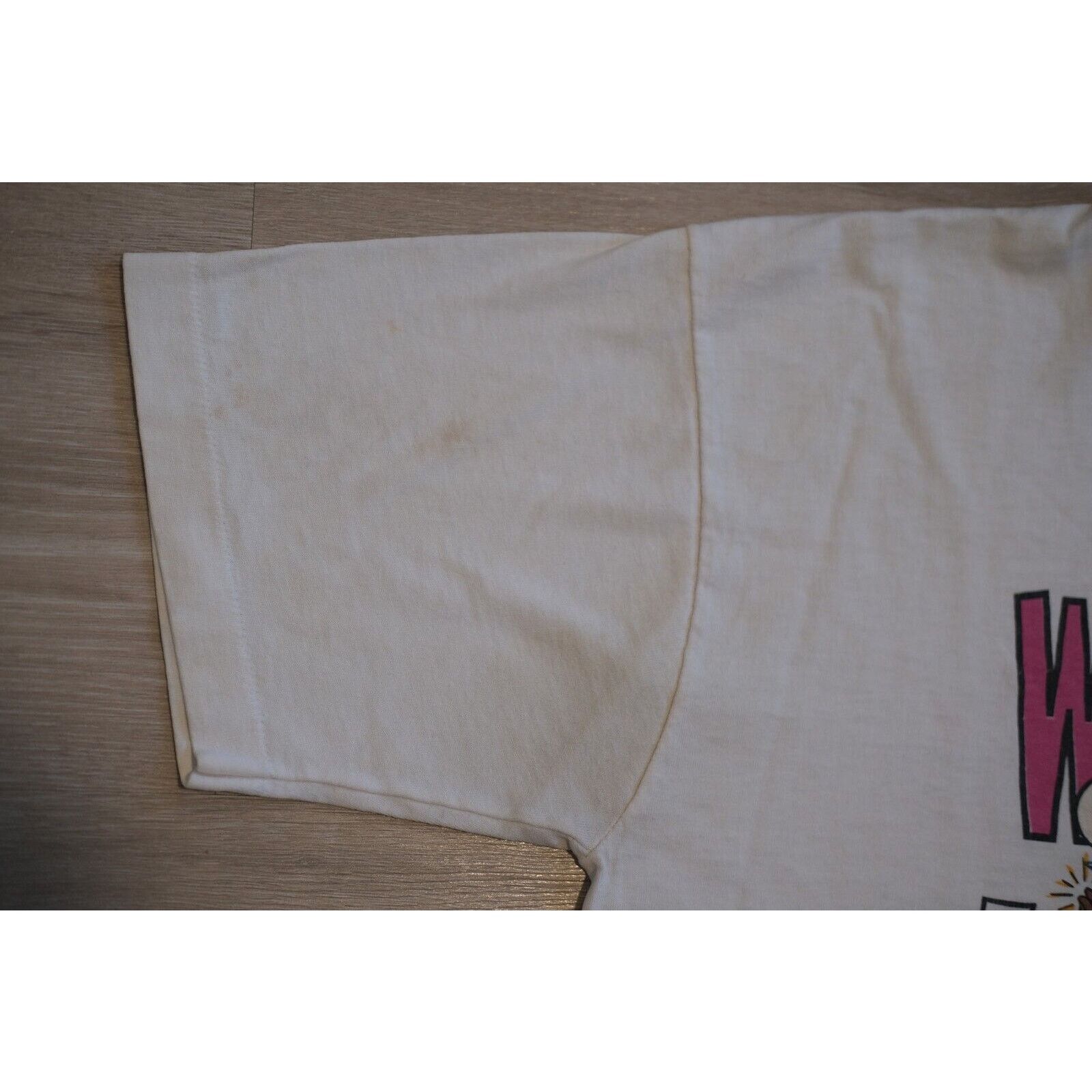 Fruit Of The Loom Vintage 1995 Fruit of Loom Freak Nic 95 Shirt Large White Size US L / EU 52-54 / 3 - 4 Thumbnail