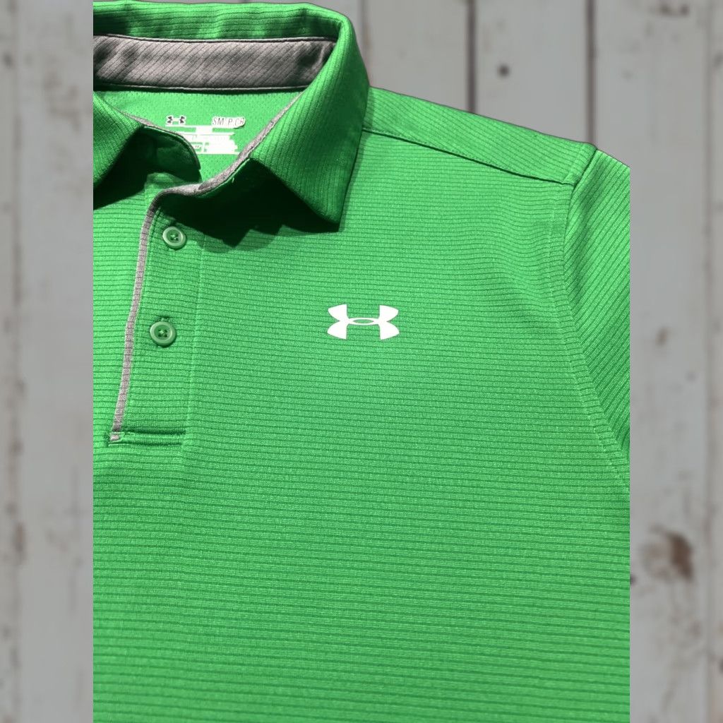 Under Armour Under Armour Tech Polo Green Mens S Short Sleeve Loose HeatGear Polo Golf Size US S / EU 44-46 / 1 - 1 Thumbnail