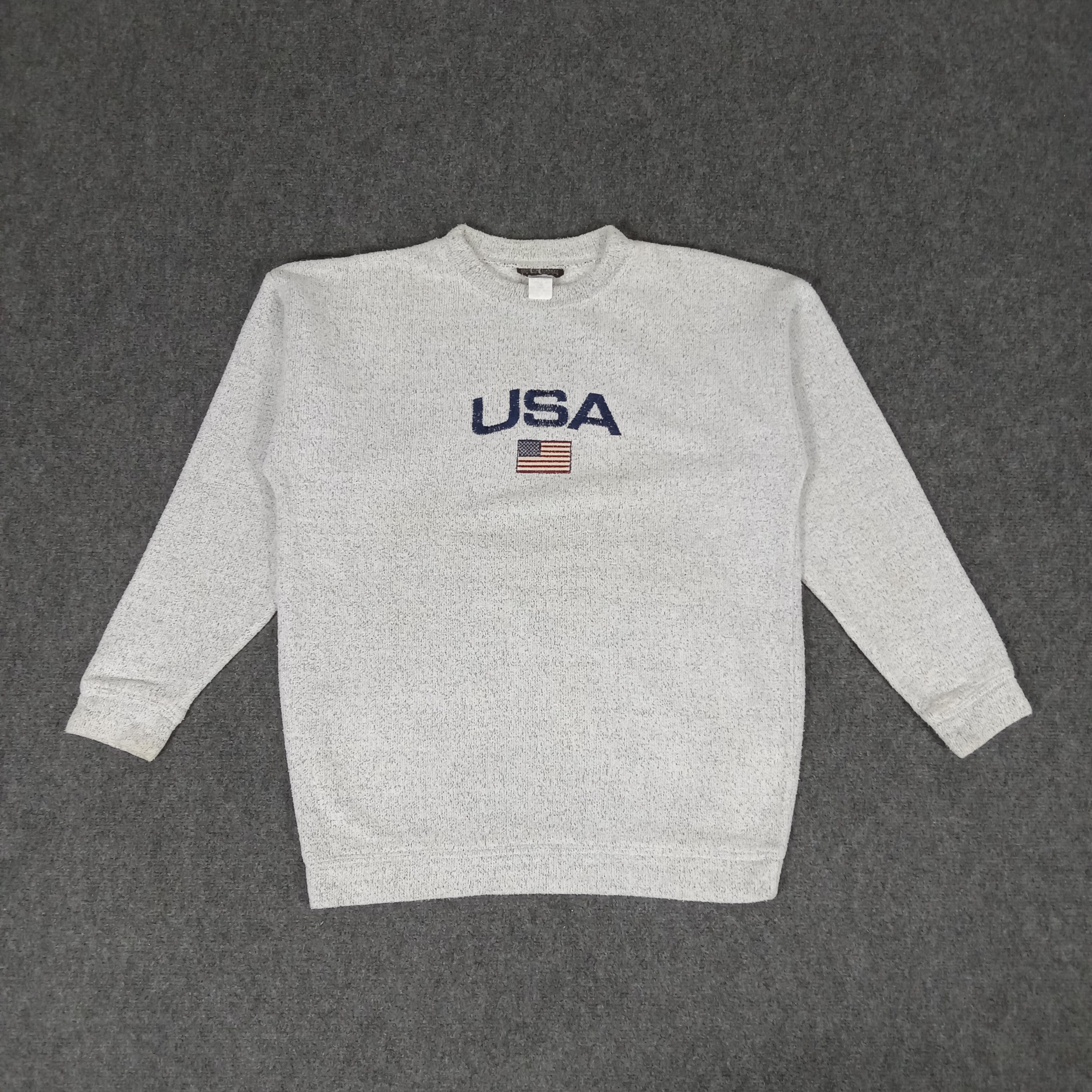 Vintage USA Embroidery Logo Knit Style Sweatshirt Size US L / EU 52-54 / 3 - 1 Thumbnail
