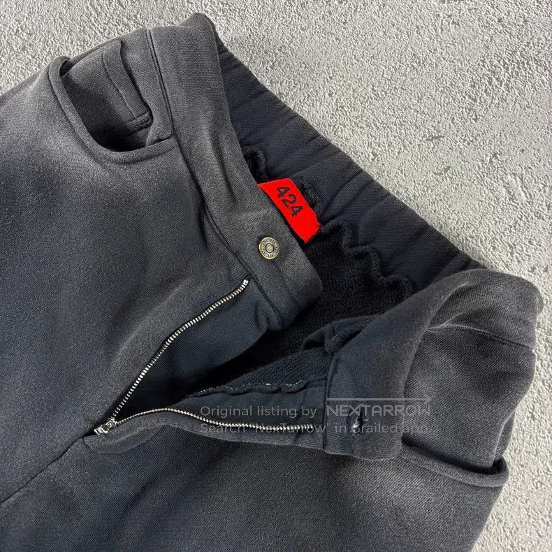 424 424 size M Embroidered Logo Heavy Washed Elastic Waist Fra Size US 27 - 3 Thumbnail