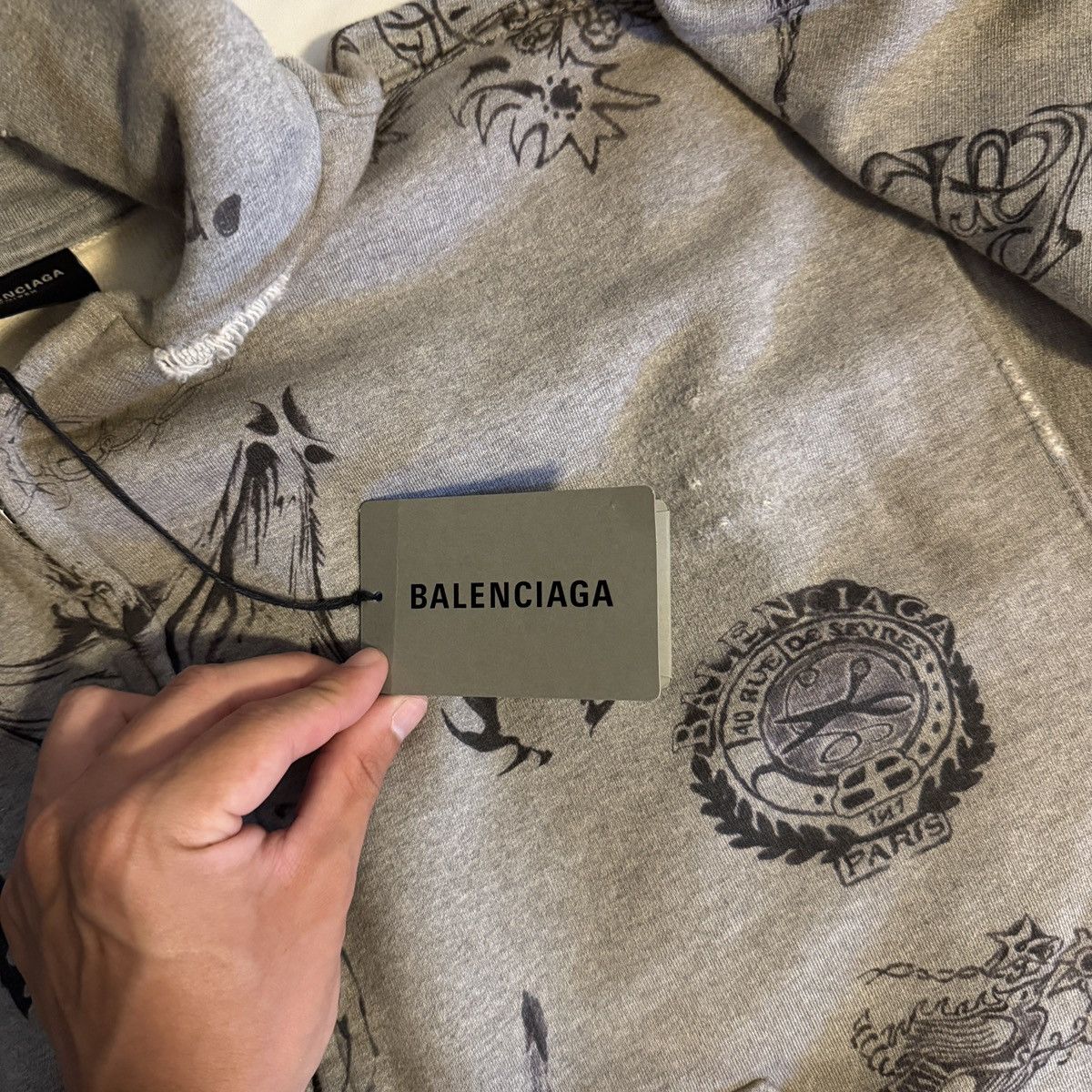 Balenciaga Rare balenciaga tattoo hoodie Size US M / EU 48-50 / 2 - 6 Thumbnail