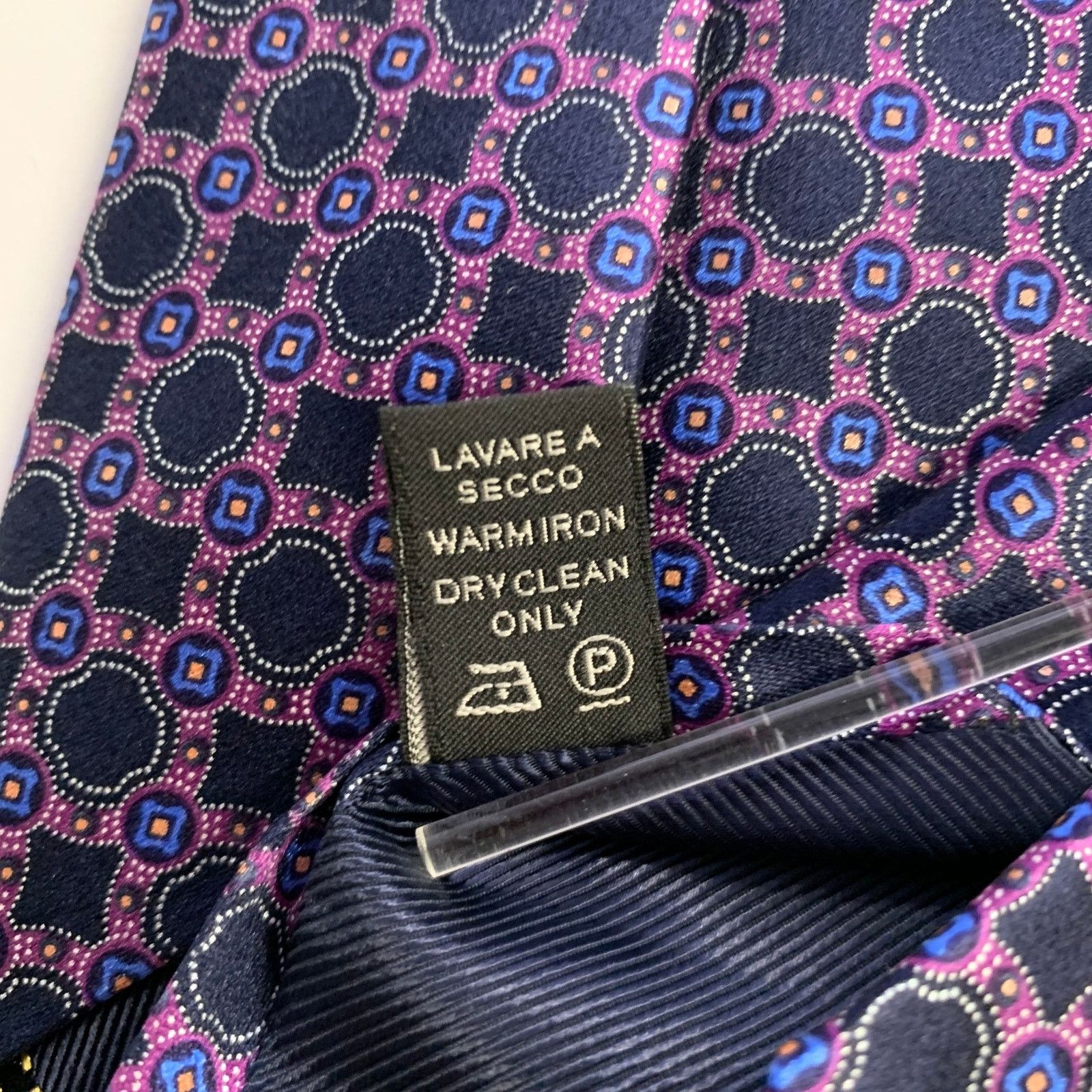 Ermenegildo Zegna ERMENEGILDO ZEGNA One Size Purple Navy Silk Tie Size ONE SIZE - 4 Thumbnail