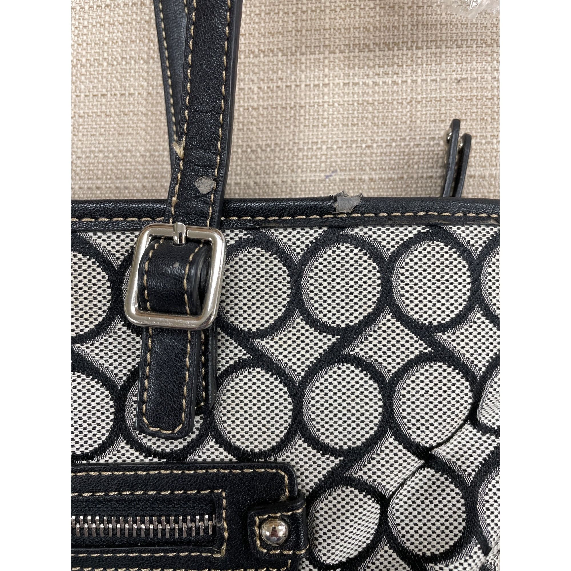 Nine West Nine West Womens Black and White Large Handbag Shoulder Bag Size ONE SIZE - 10 Thumbnail