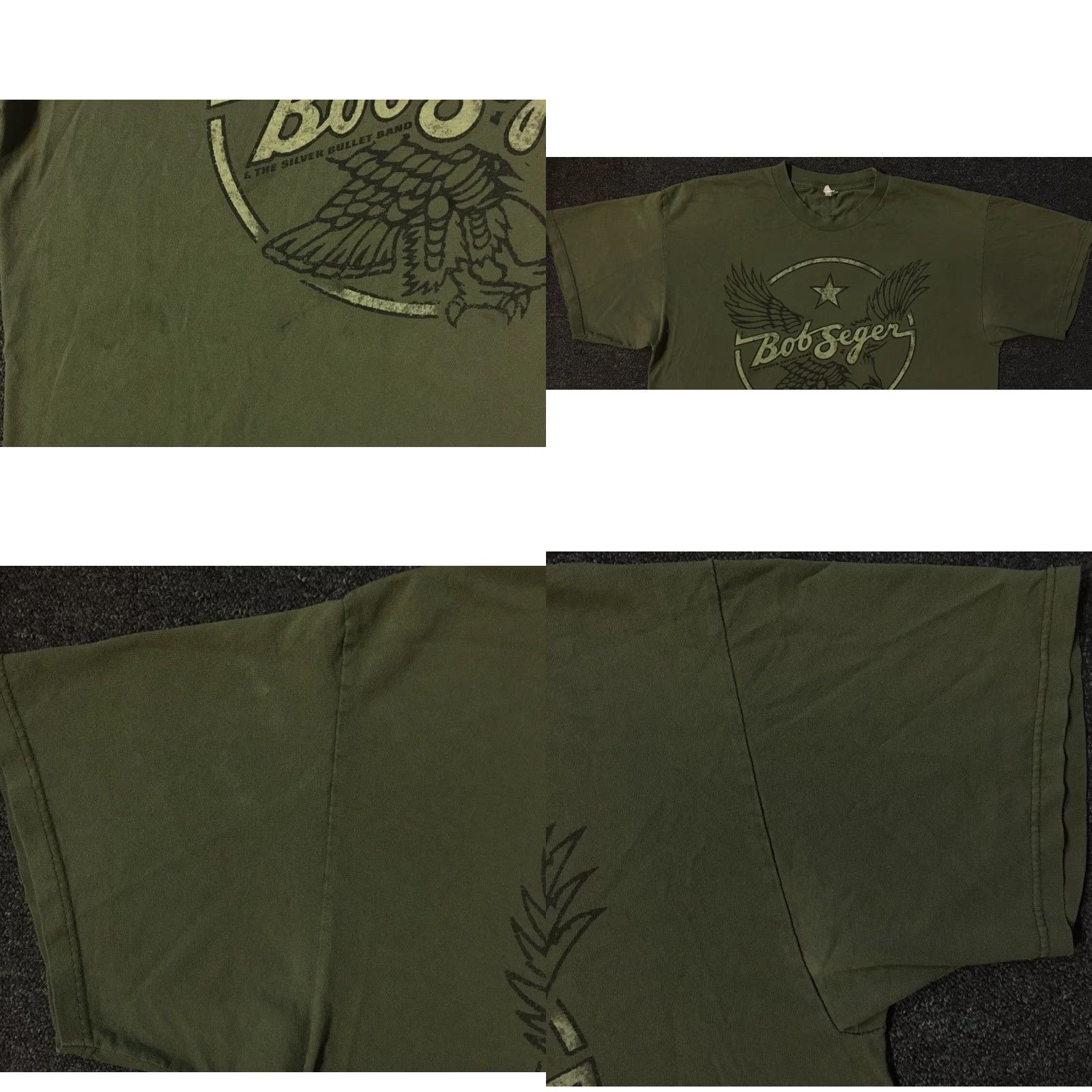Vintage VINTAGE Bob Seger 2011 Faded Distress Tour Shirt XL Concert Rock Eagle Grunge 90s T-Shirt Men XL Green Graphic Tee Band Rock N Roll 80s 90s Size US XL / EU 56 / 4 - 8 Thumbnail