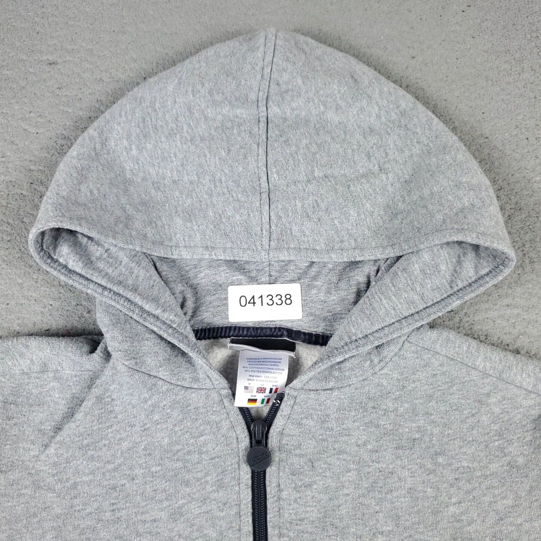 Reebok Reebok Women's Medium Gray Full Zip Hoodie Sweatshirt Size M / US 6-8 / IT 42-44 - 2 Thumbnail