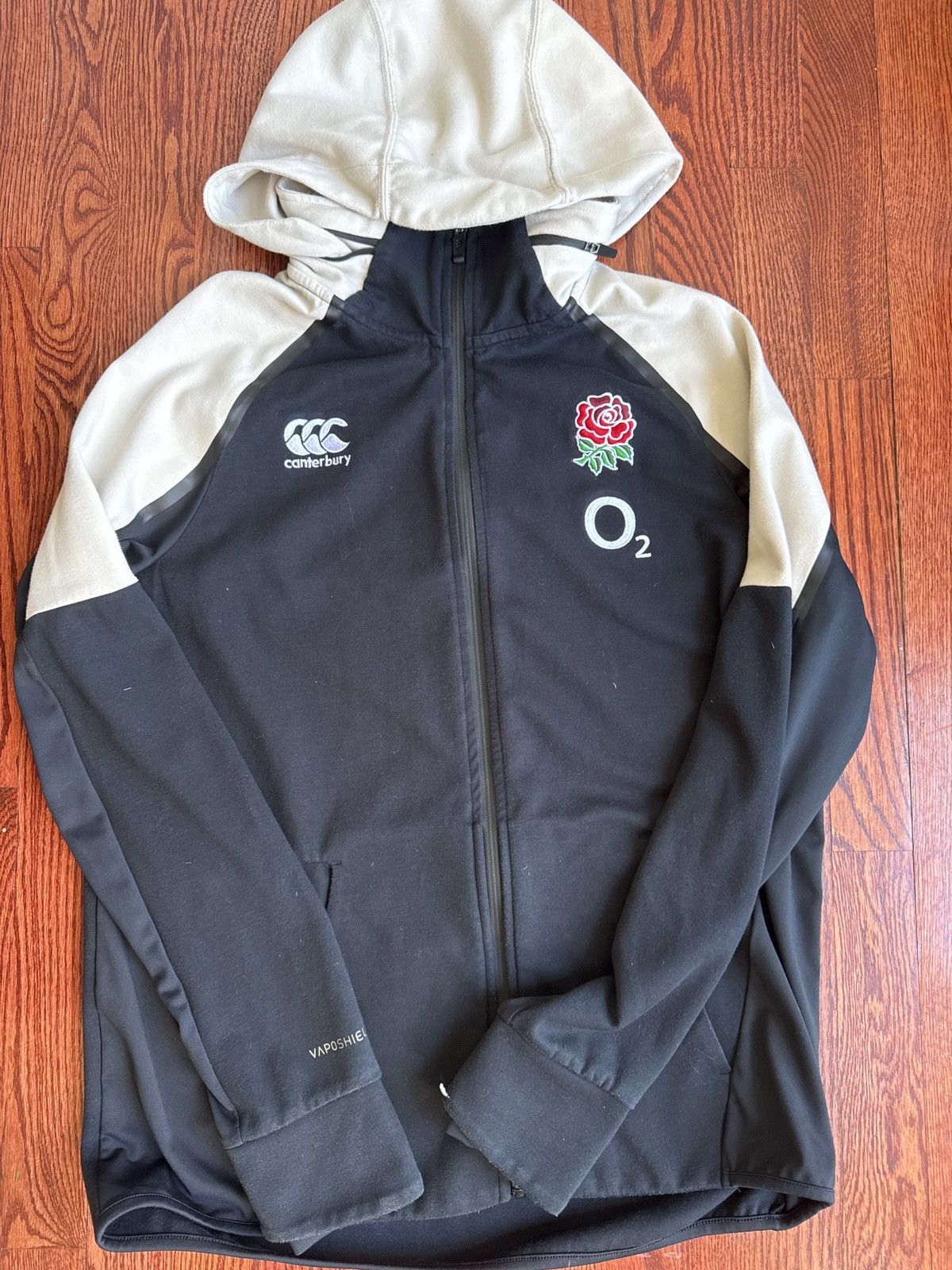 Canterbury of New Zealand *RARE* Canterbury O2 Black and Cream Tech Zipup Hoodie Size US L / EU 52-54 / 3 - 1 Preview