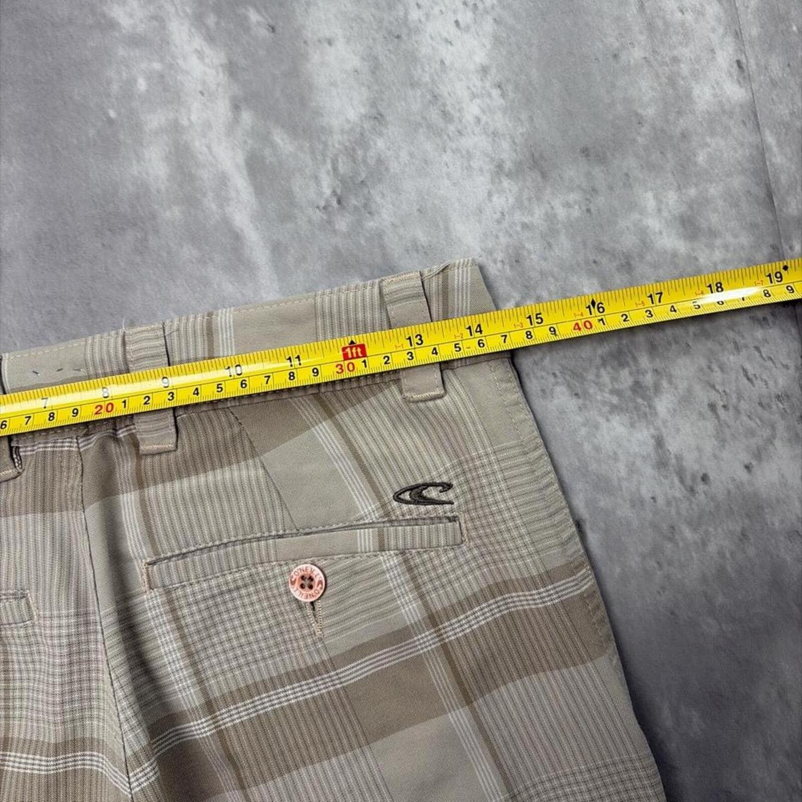 O'Neill Y2K Beige O’Neill Surf Grunge Plaid Baggy Shorts Size US 28 / EU 44 - 6 Thumbnail