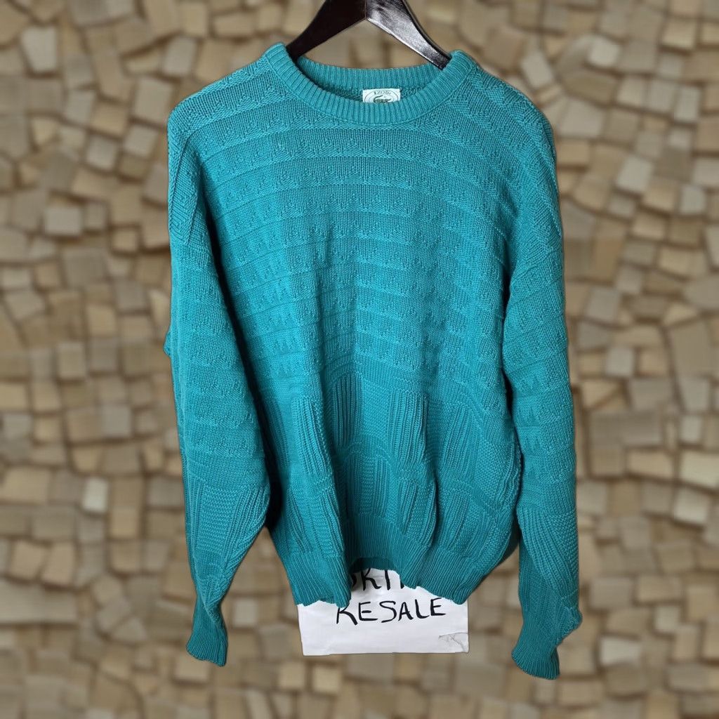 VINTAGE Izod Lacoste Sweater Men's Large Cable Knit Pullover Fall