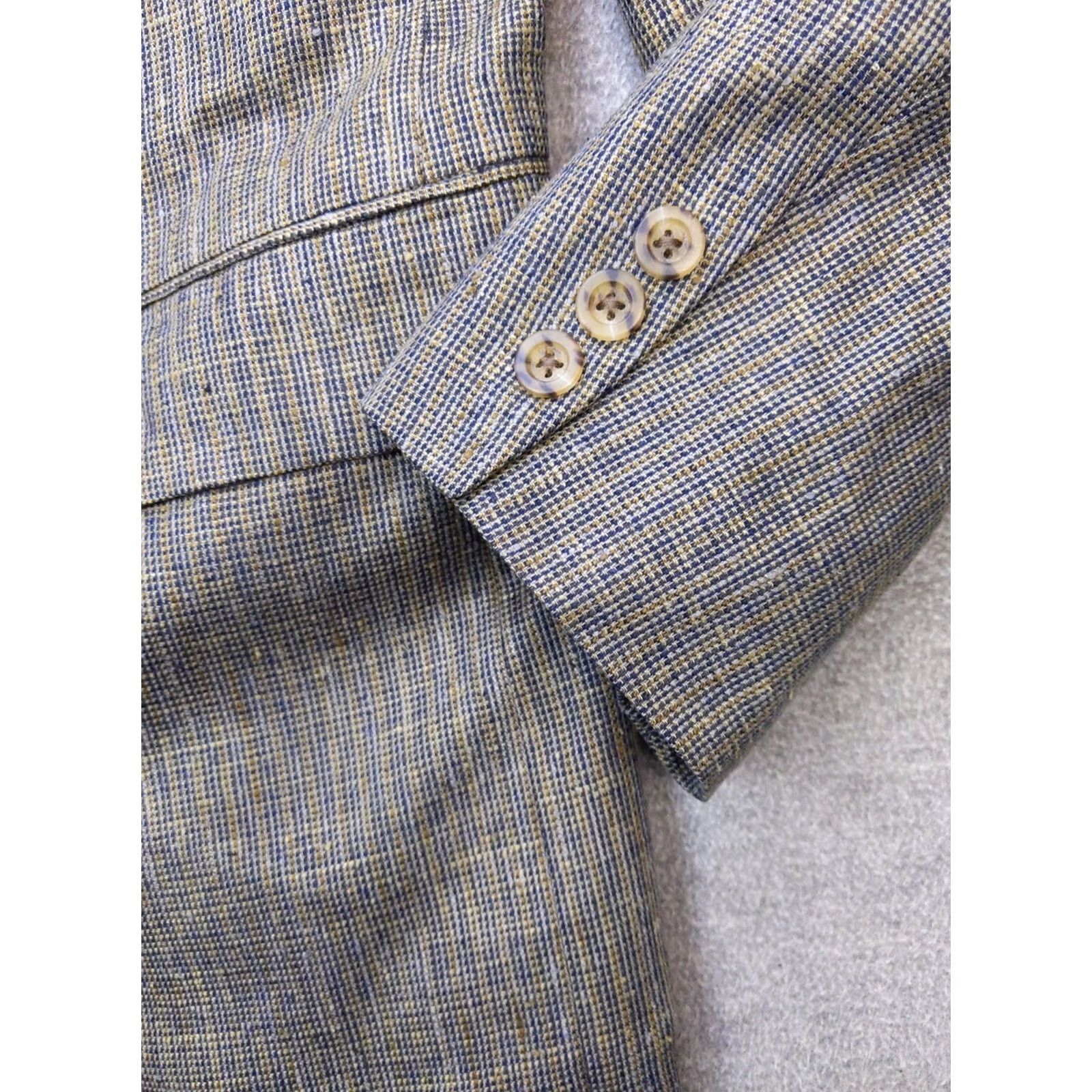 Vintage VINTAGE H. Oritsky Brown Check Tweed Sport Coat Mens 40 Regular Two-Button Notch Lapel Jacket USA 90s Blazer Coat Size 40R - 2 Thumbnail
