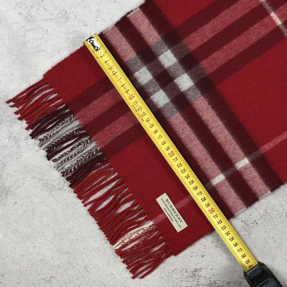 Burberry Burberry Cashmere Scarf Red Nova Check Size ONE SIZE - 18 Thumbnail