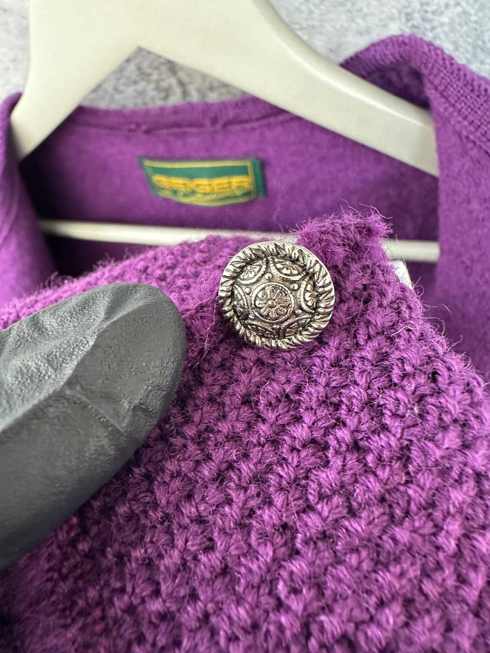 Kurt Geiger Geiger Austria Purple Wool Cardigan Vintage Sweater Jacket Size M / US 6-8 / IT 42-44 - 10 Thumbnail