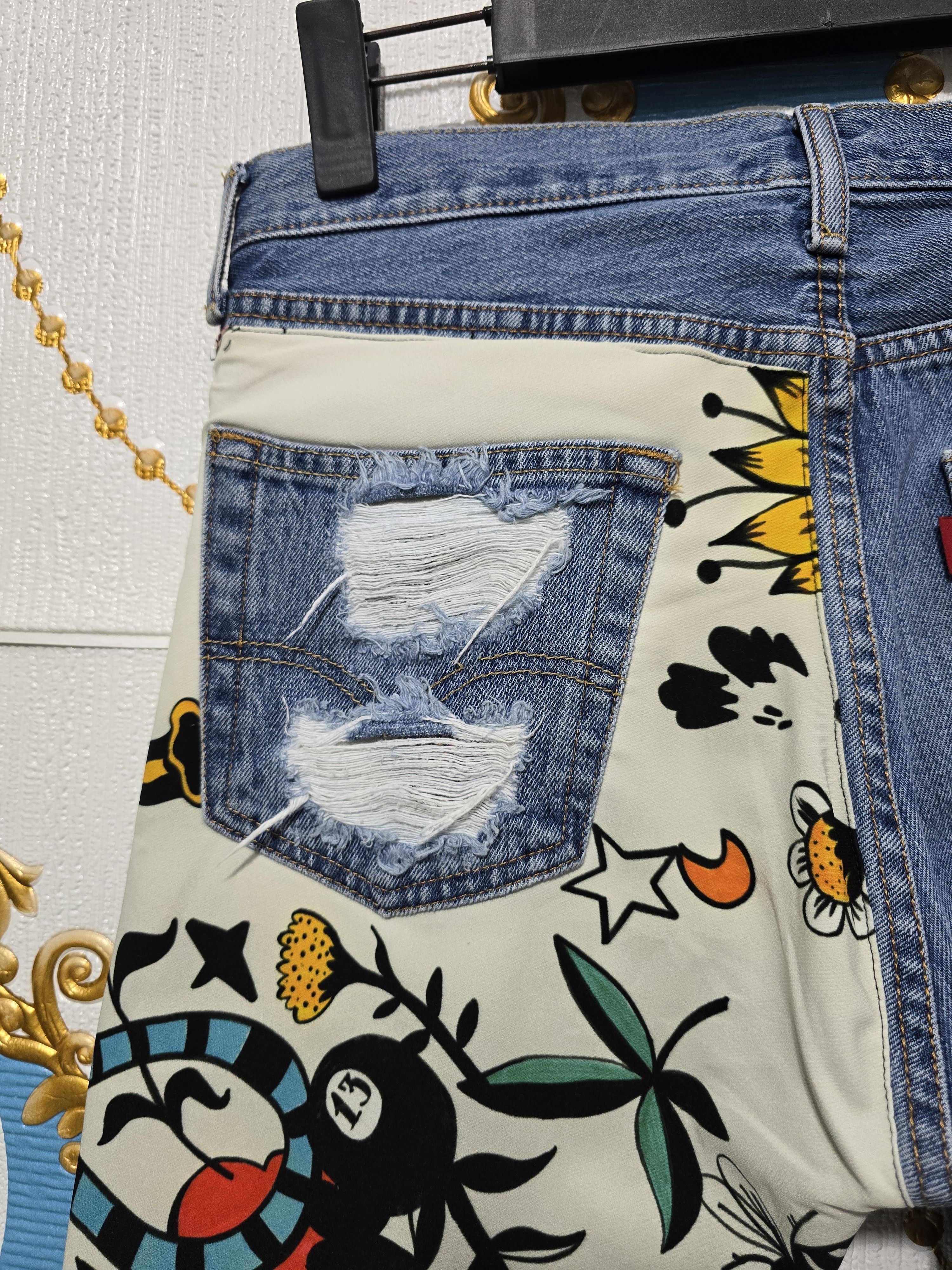 Levi's Levi's 501 Original jeans featuring a patchwork design Size US 33 - 6 Thumbnail