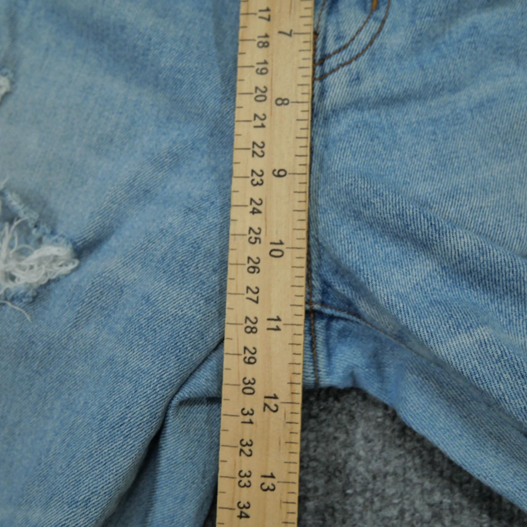 Vintage Womens Adaption Jeans Blue 28 Distressed Grunge Holes Button Fly 28x28 Size 28" / US 6 / IT 42 - 7 Thumbnail