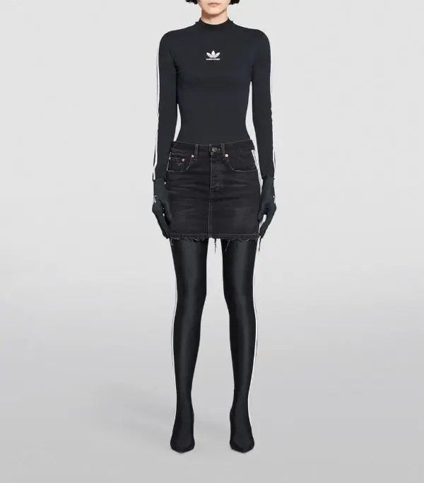 Adidas × Balenciaga o1la1rc1a0924 Mini Skirt in Black/White Size 28" / US 6 / IT 42 - 2 Thumbnail