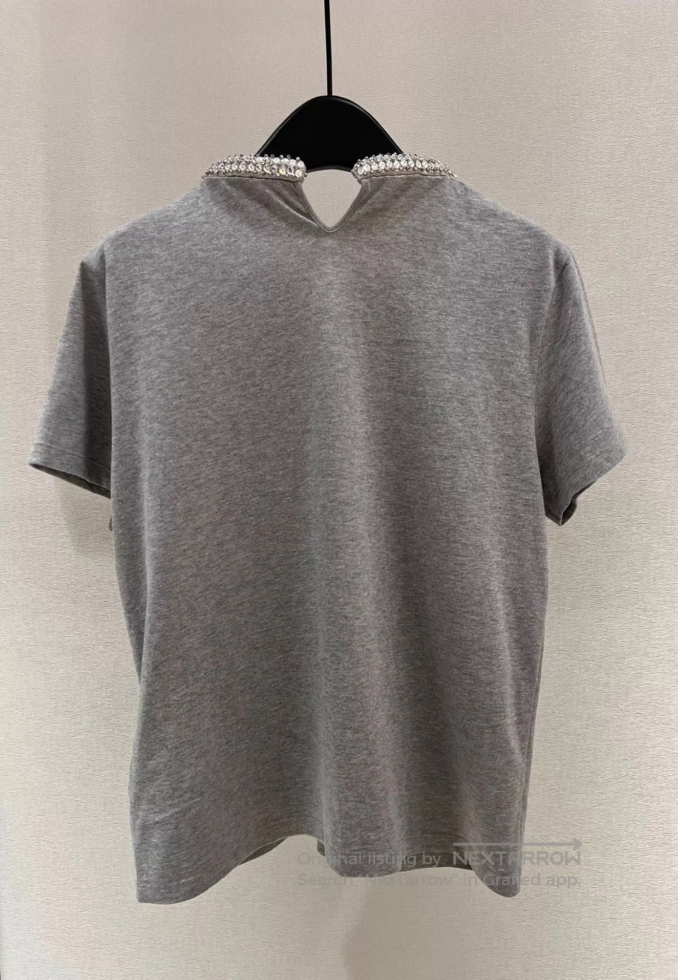 Valentino Valentino Gray Crystal Collar Short Sleeve. Size US L / EU 52-54 / 3 - 2 Thumbnail
